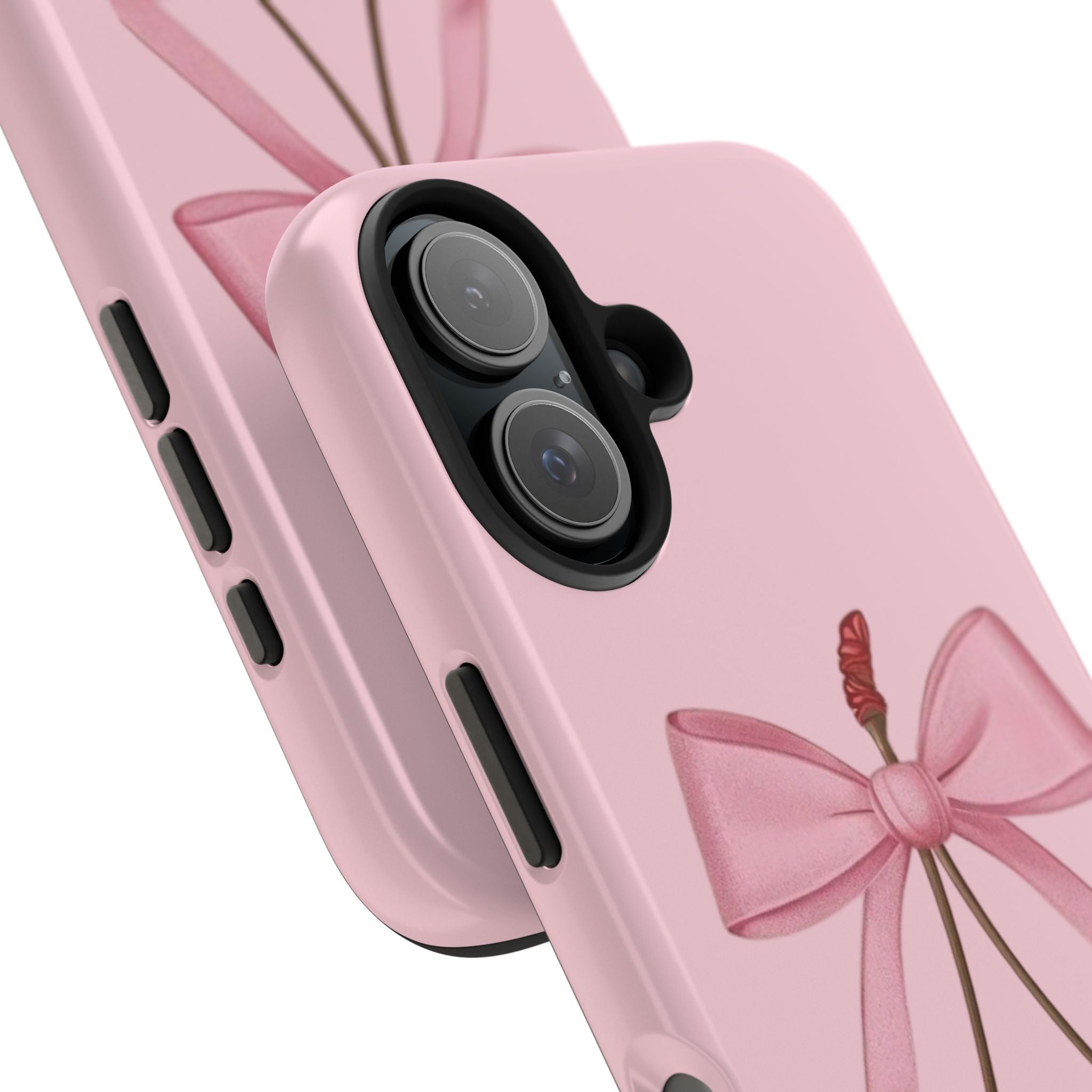 Pink Cherry Tough Phone Case — Cute Bow Cherry Protective Phone Cover