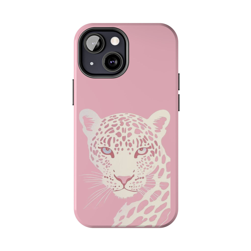 Tough Phone Case — Pink Leopard Face Protective Phone Cover