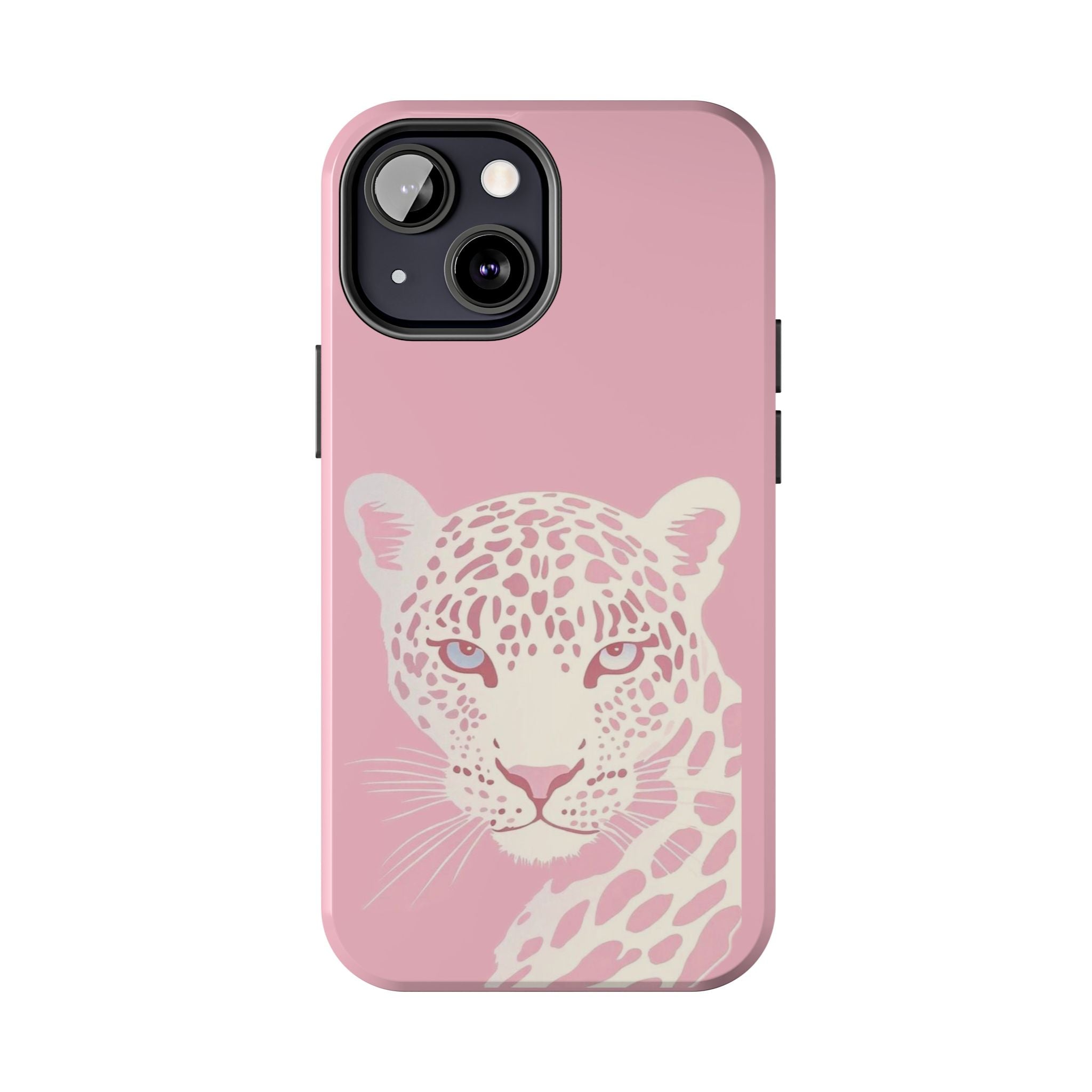 Tough Phone Case — Pink Leopard Face Protective Phone Cover
