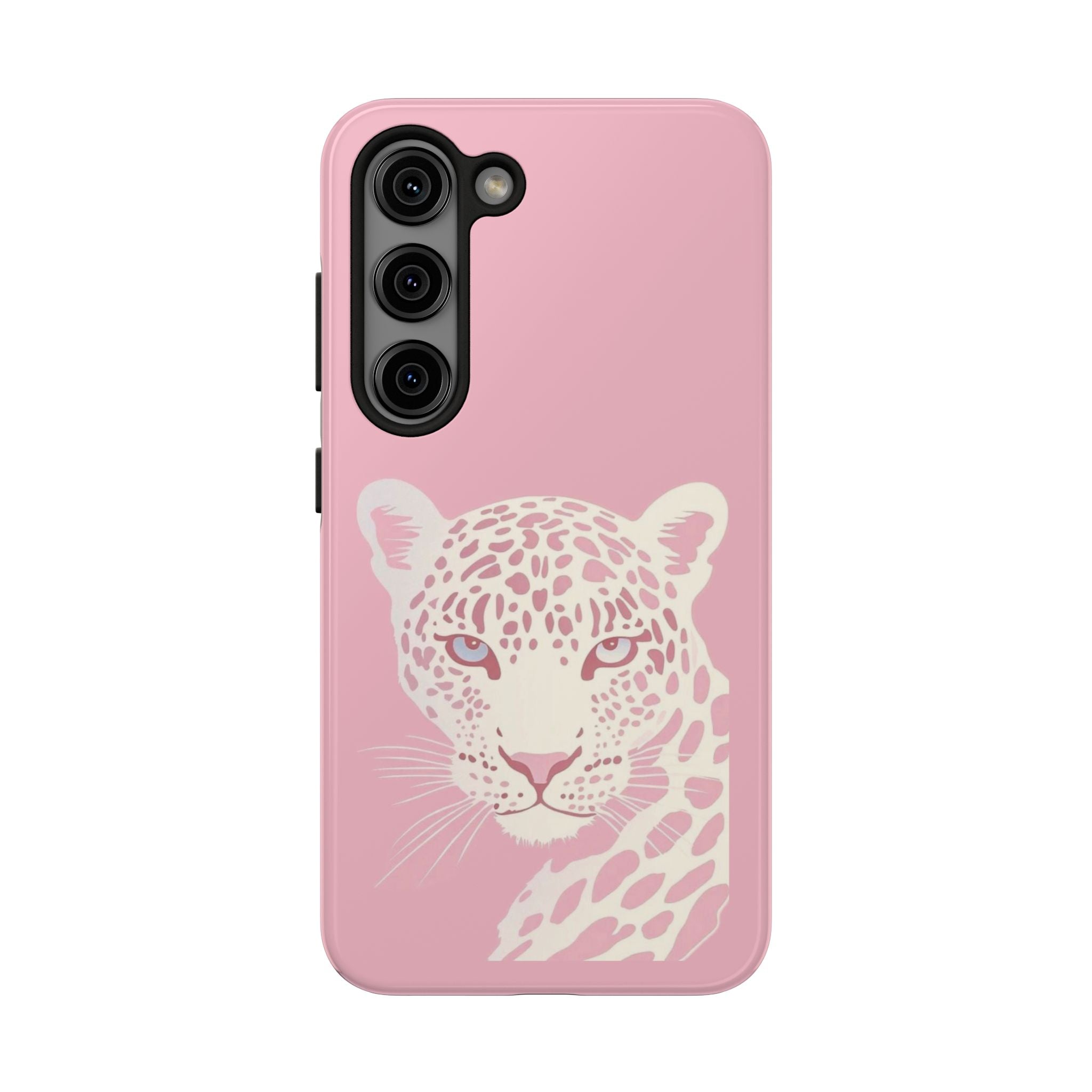 Tough Phone Case — Pink Leopard Face Protective Phone Cover