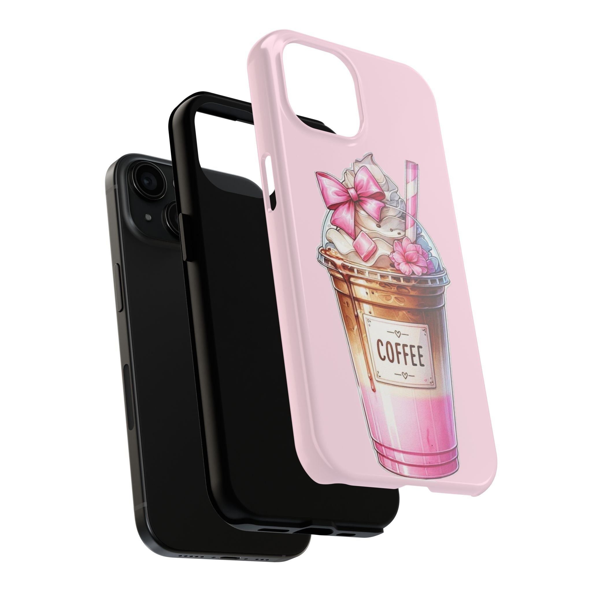 Cute Pink Coffee Phone Case — Kawaii Latte Tough Phone Case