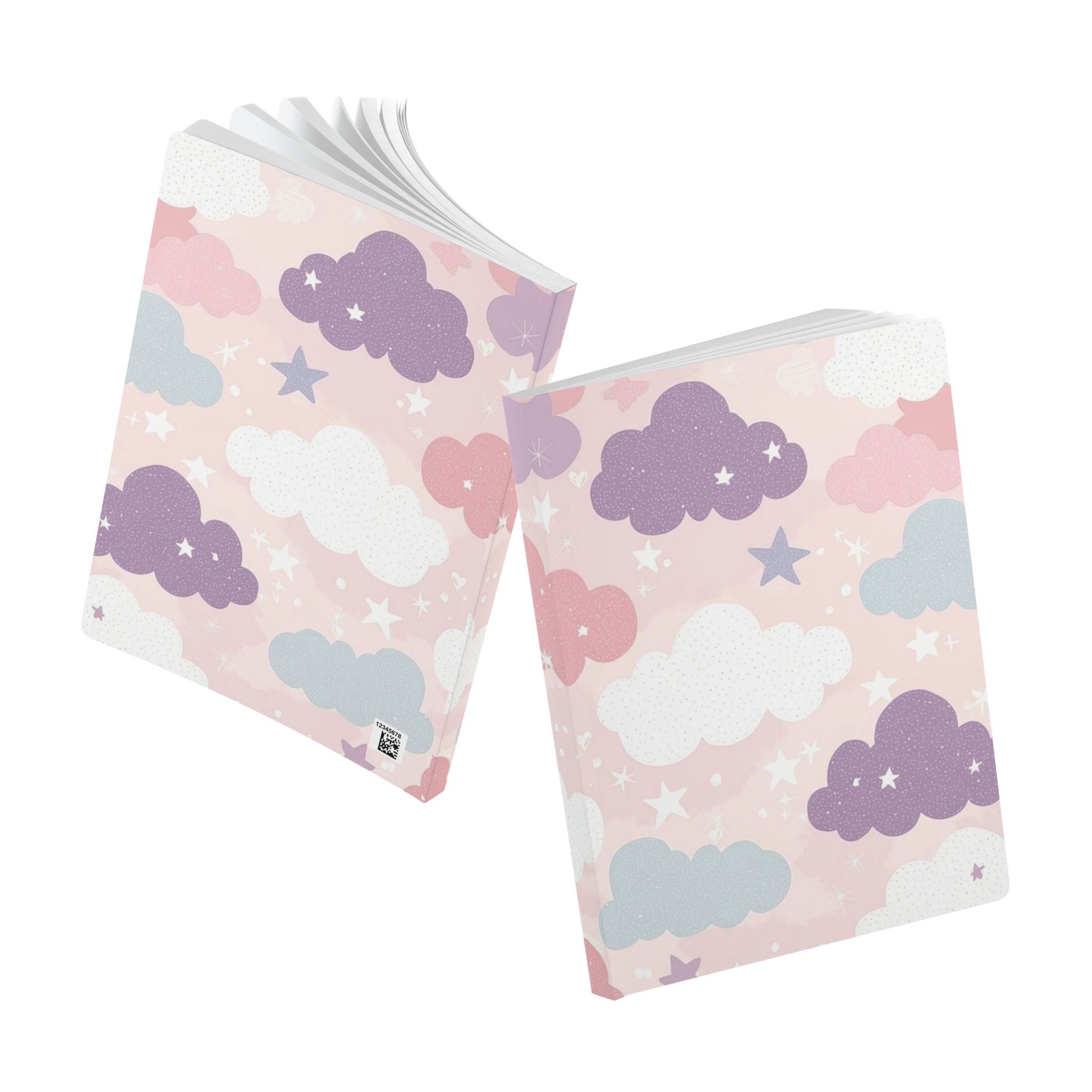 Pastel Cloud Pattern Softcover Journal | Stars & Clouds Notebook