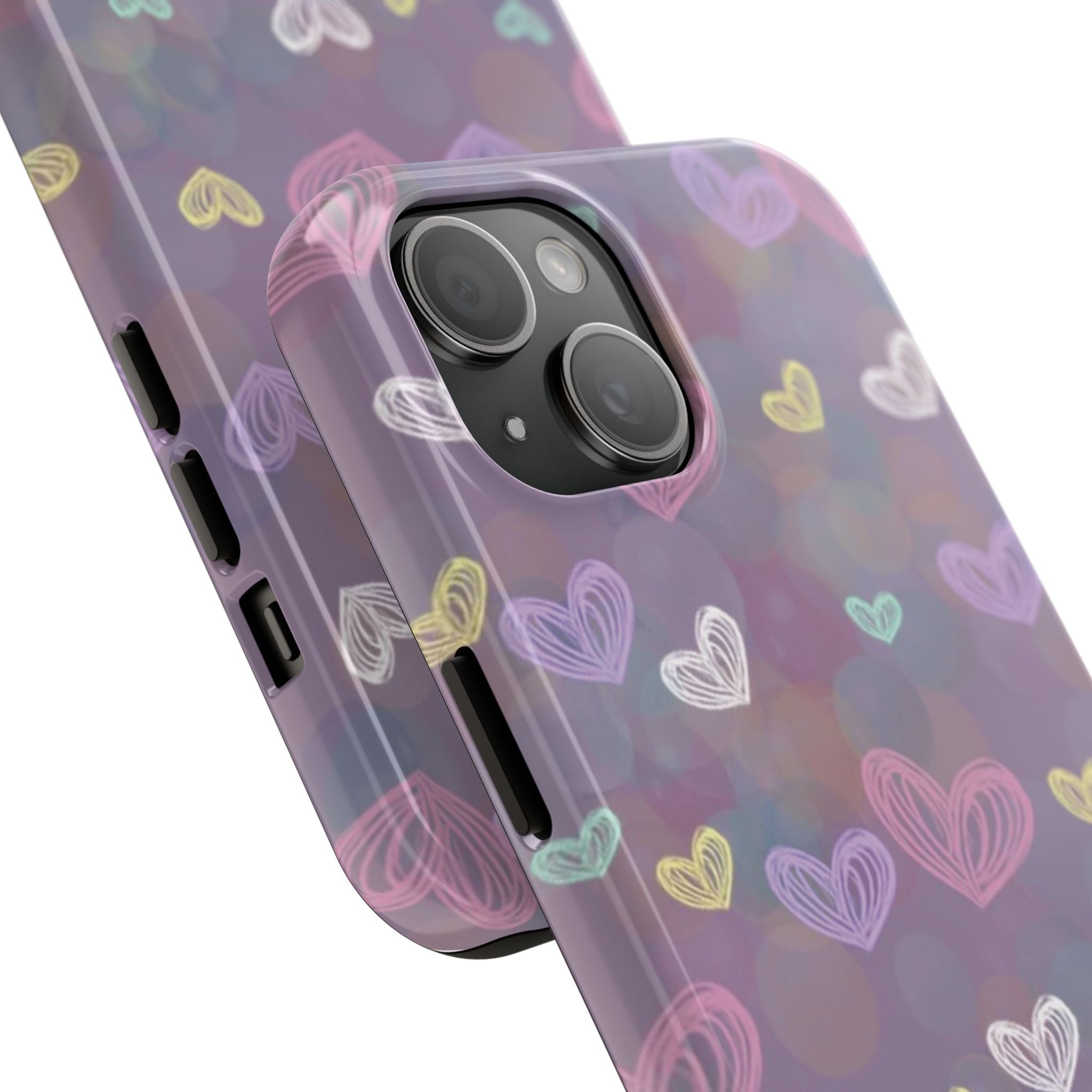Tough Phone Case — Pastel Heart Pattern Protective Phone Cover