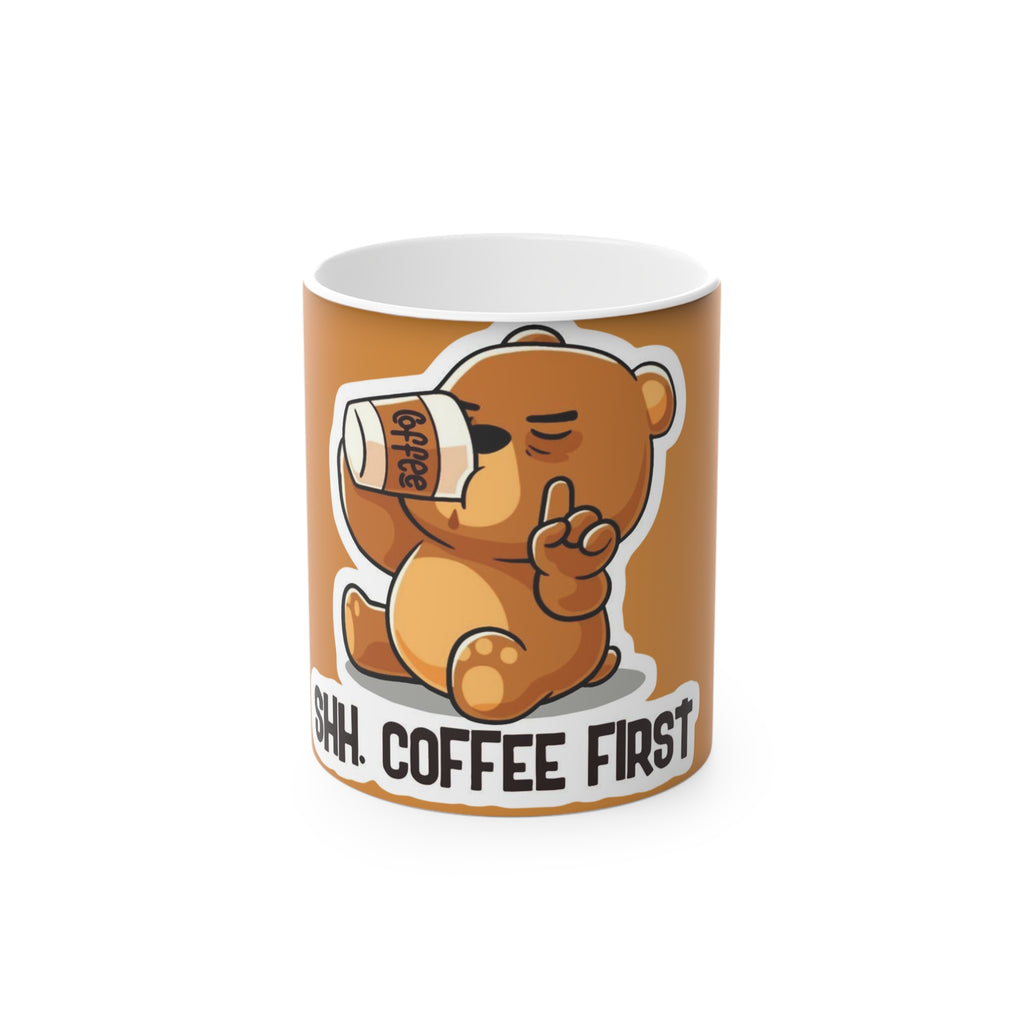 Sleepy Bear Drinking Coffee mug | Coffee First ceramic mug