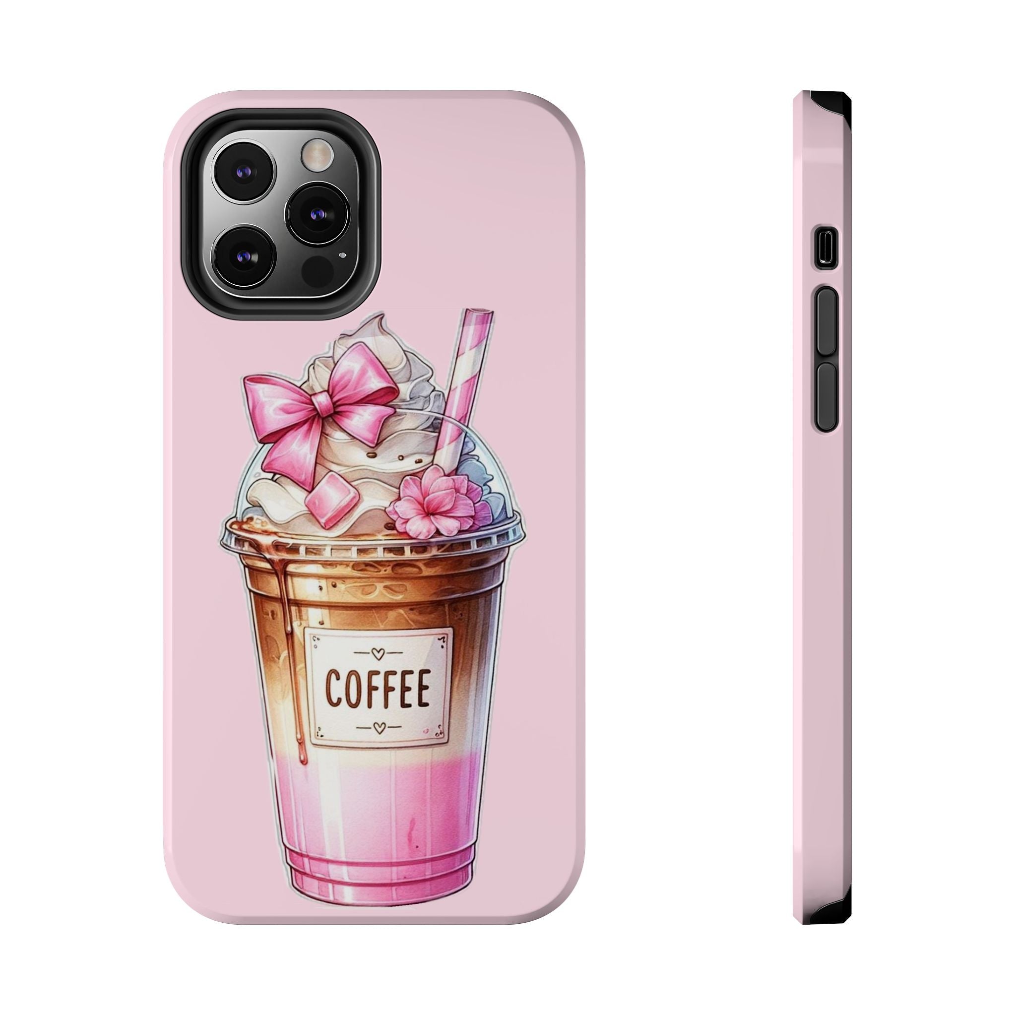 Cute Pink Coffee Phone Case — Kawaii Latte Tough Phone Case