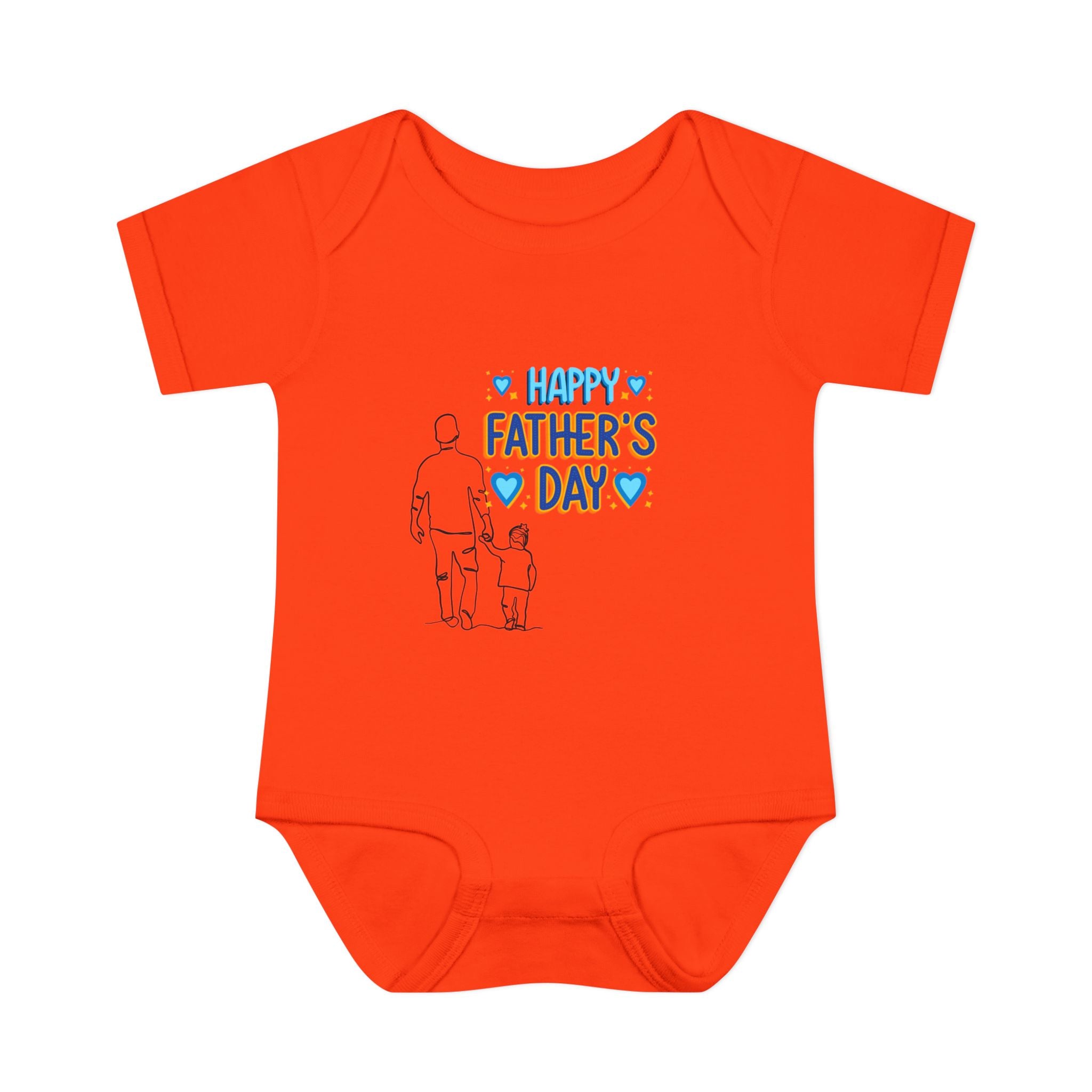 Happy Father s Day baby bodysuit Daddy and child illustration