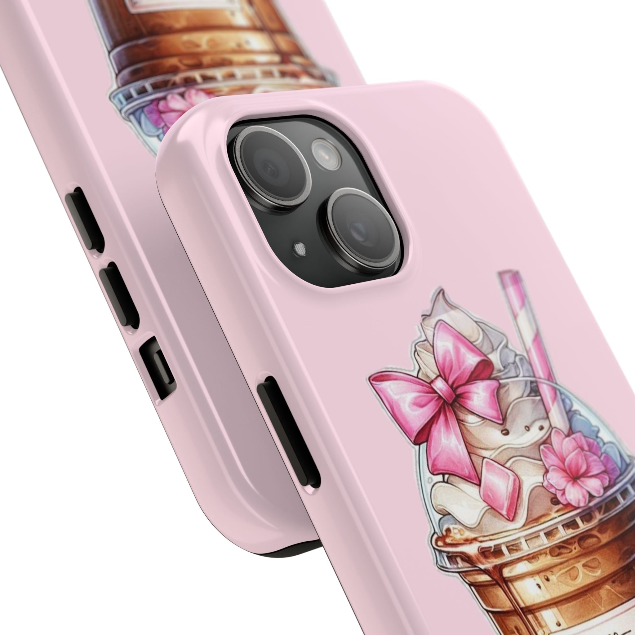 Cute Pink Coffee Phone Case — Kawaii Latte Tough Phone Case
