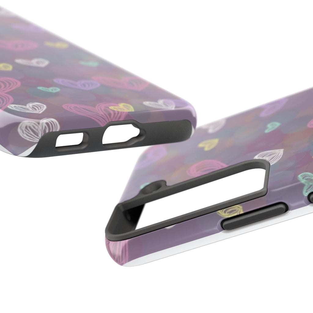Tough Phone Case — Pastel Heart Pattern Protective Phone Cover