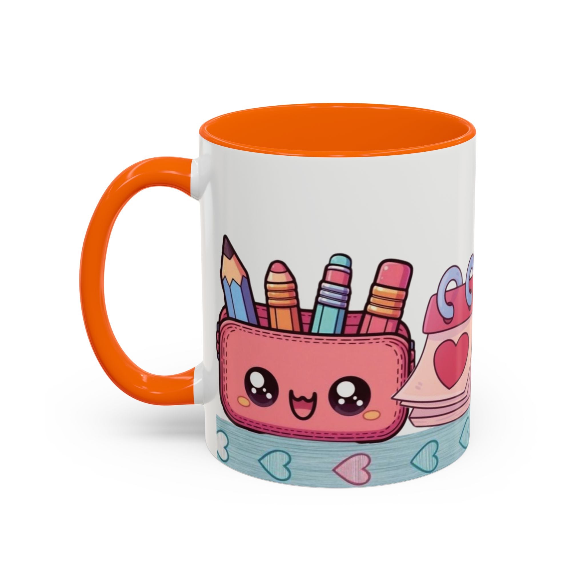 Cute Teacher Desk Accent Coffee Mug — Kawaii School Supplies Design