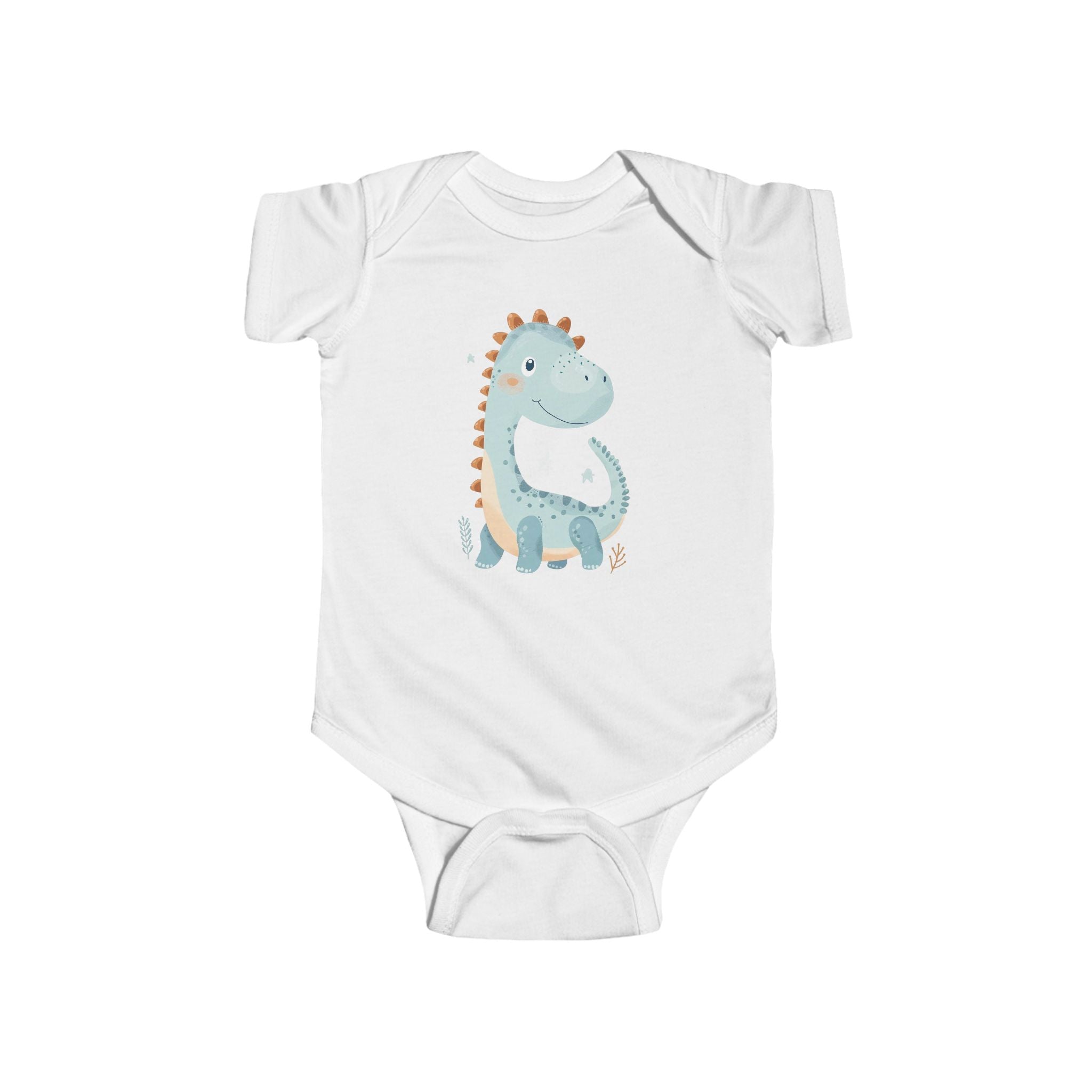 Baby Bodysuit - Cute Blue Dinosaur Infant Onesie