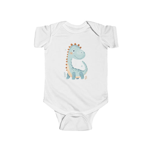 Baby Bodysuit - Cute Blue Dinosaur Infant Onesie