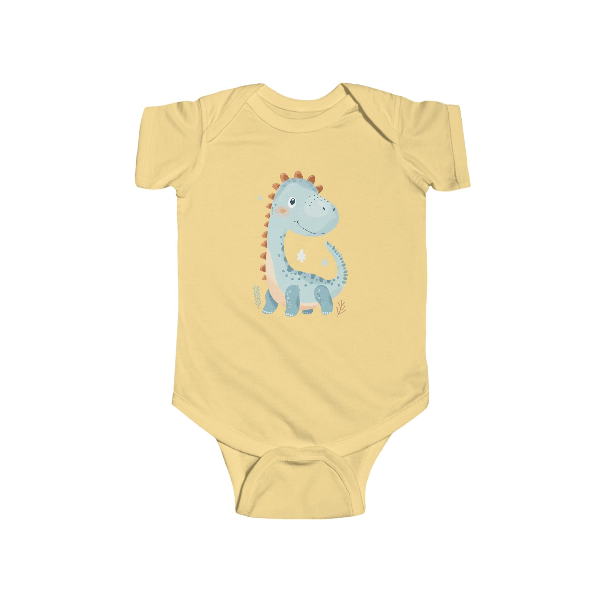 Baby Bodysuit - Cute Blue Dinosaur Infant Onesie