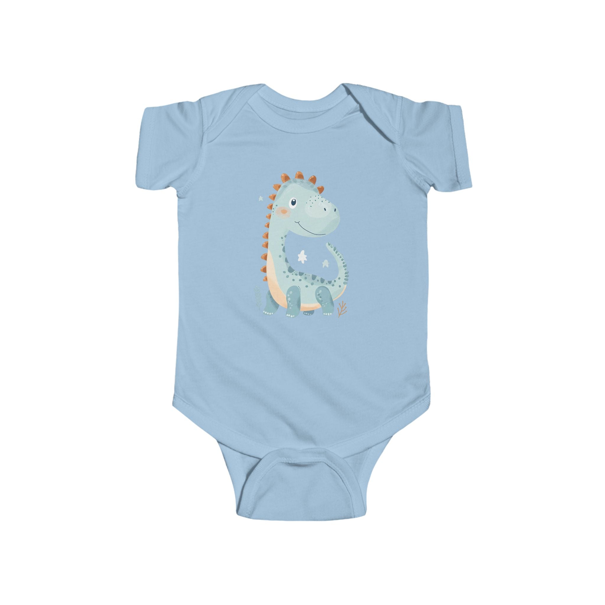 Baby Bodysuit - Cute Blue Dinosaur Infant Onesie