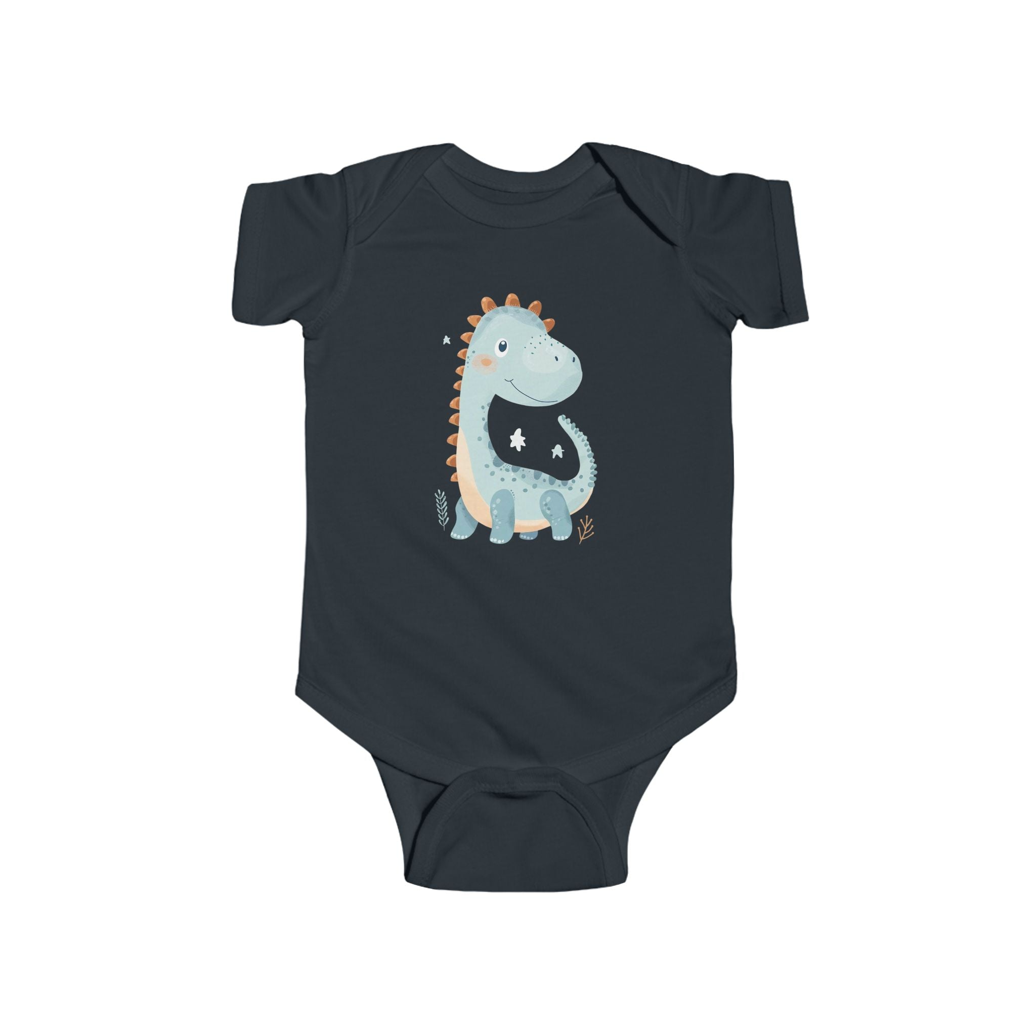 Baby Bodysuit - Cute Blue Dinosaur Infant Onesie