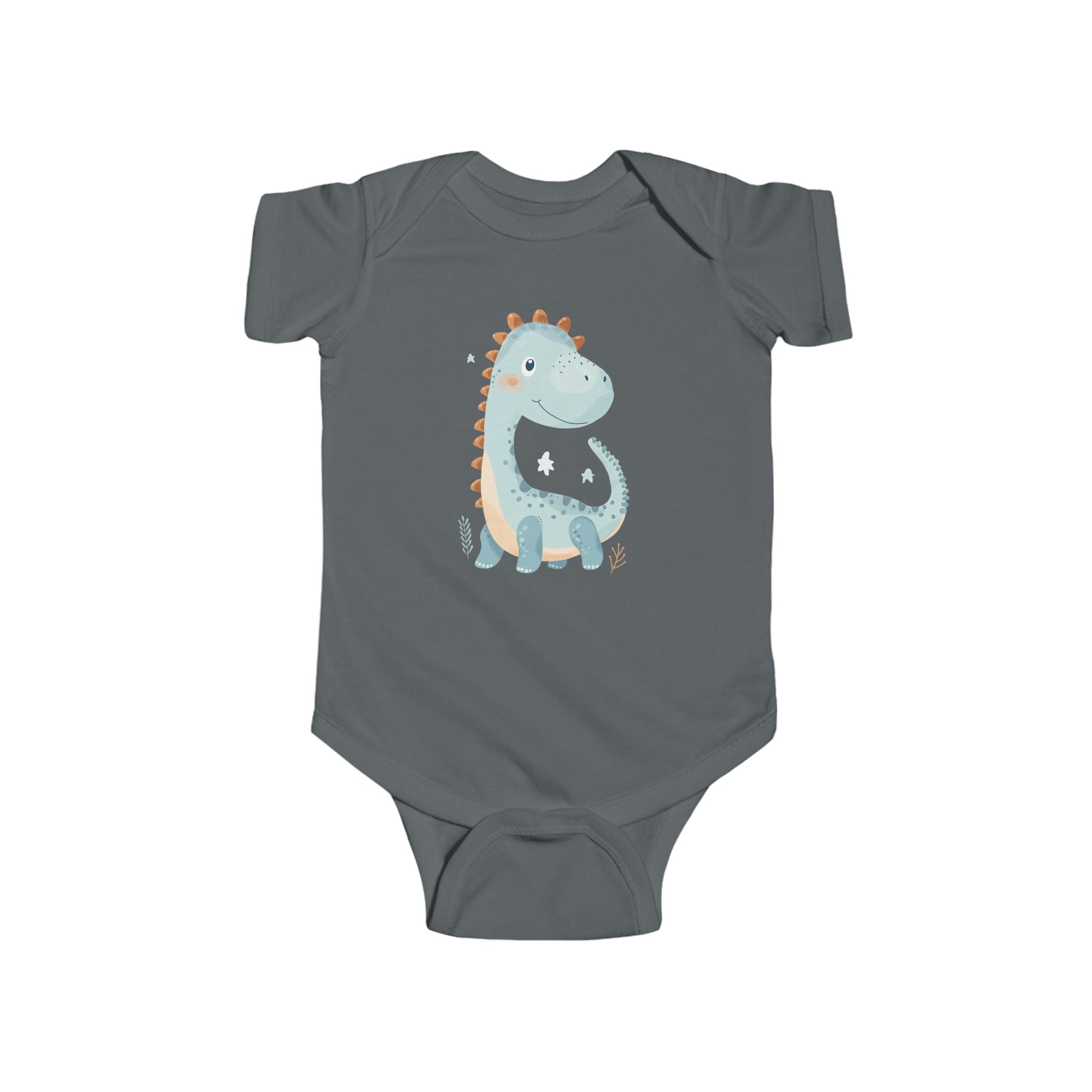 Baby Bodysuit - Cute Blue Dinosaur Infant Onesie