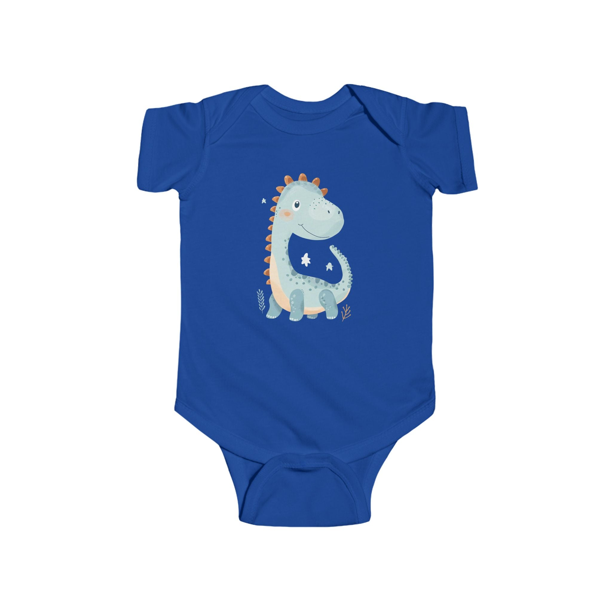 Baby Bodysuit - Cute Blue Dinosaur Infant Onesie