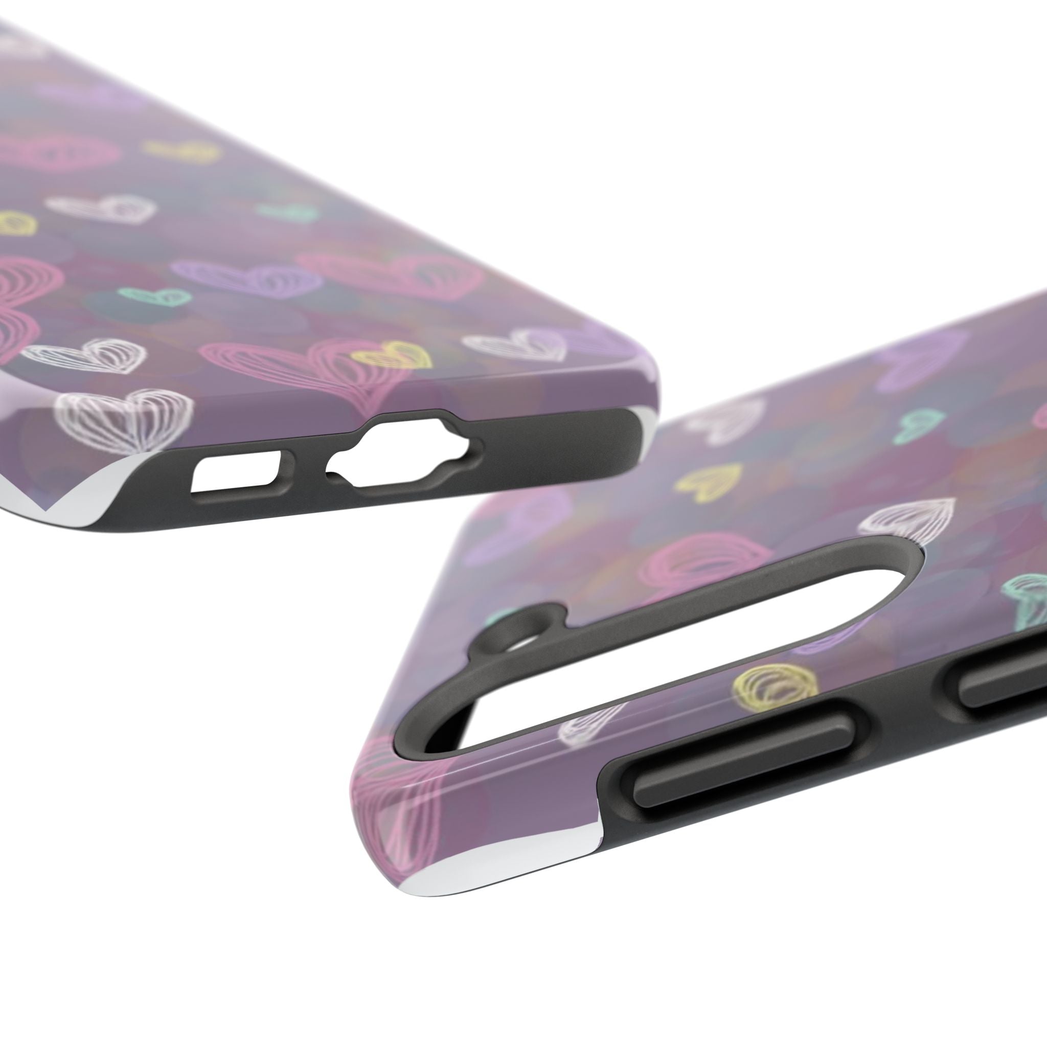 Tough Phone Case — Pastel Heart Pattern Protective Phone Cover