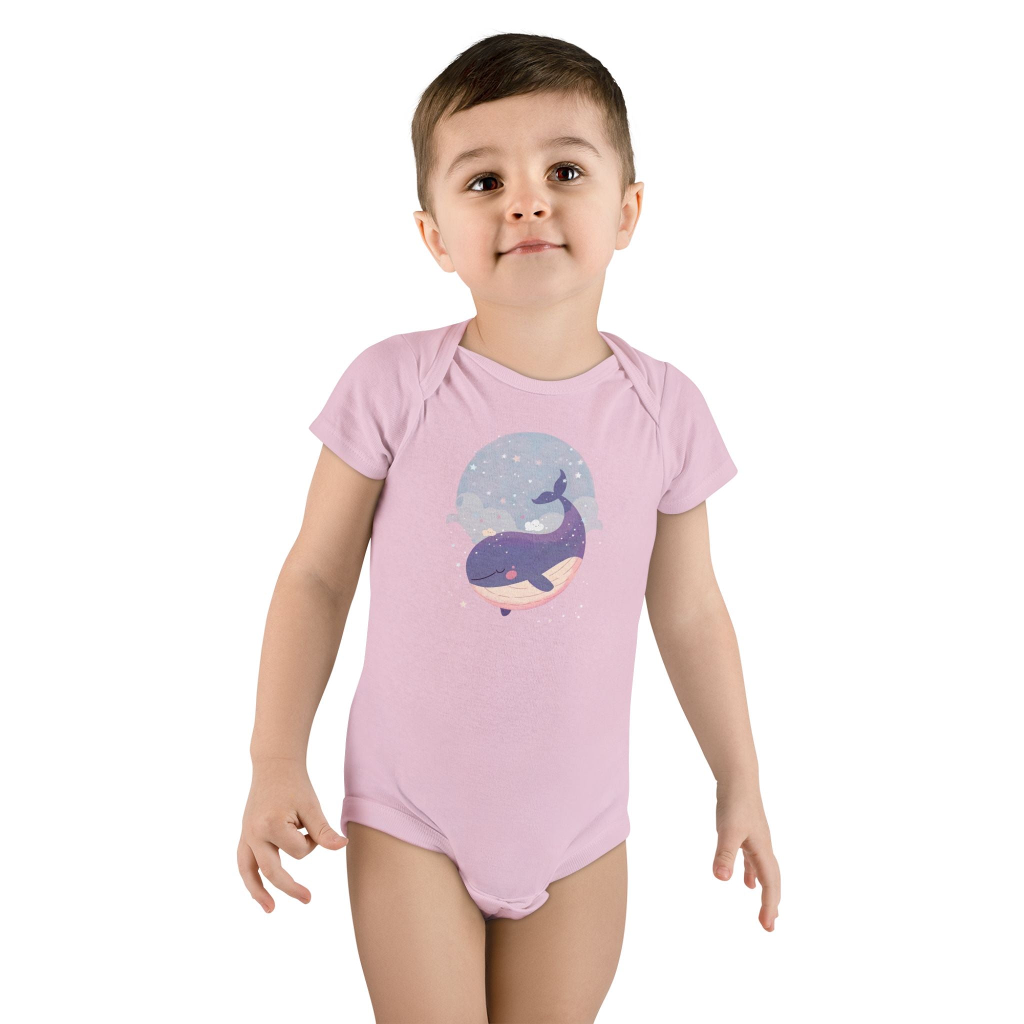 Whale Dream Baby Onesie — Pastel Night Sky Ocean Nursery Bodysuit