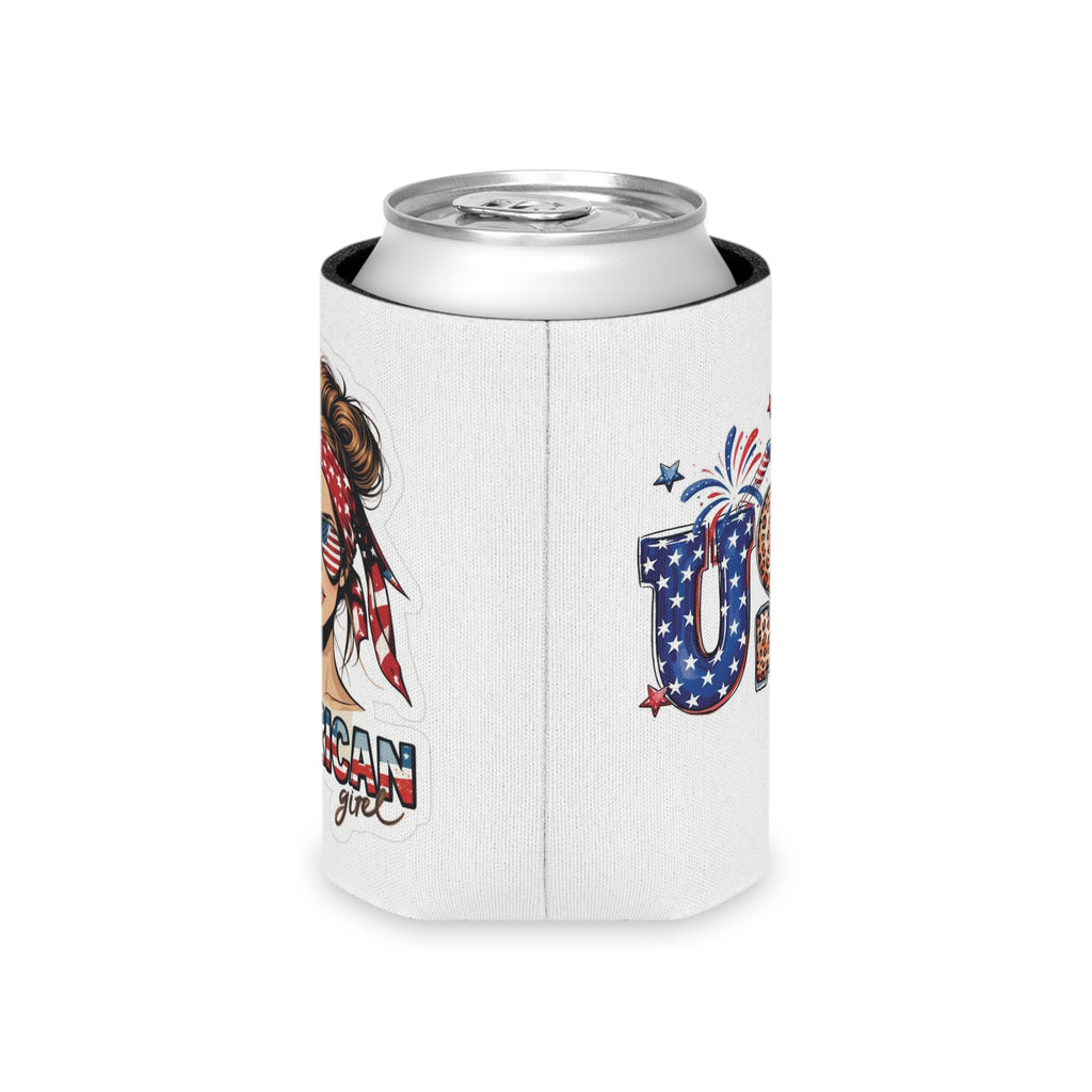 All American Girl Can Cooler | USA Fireworks Slim Koozie