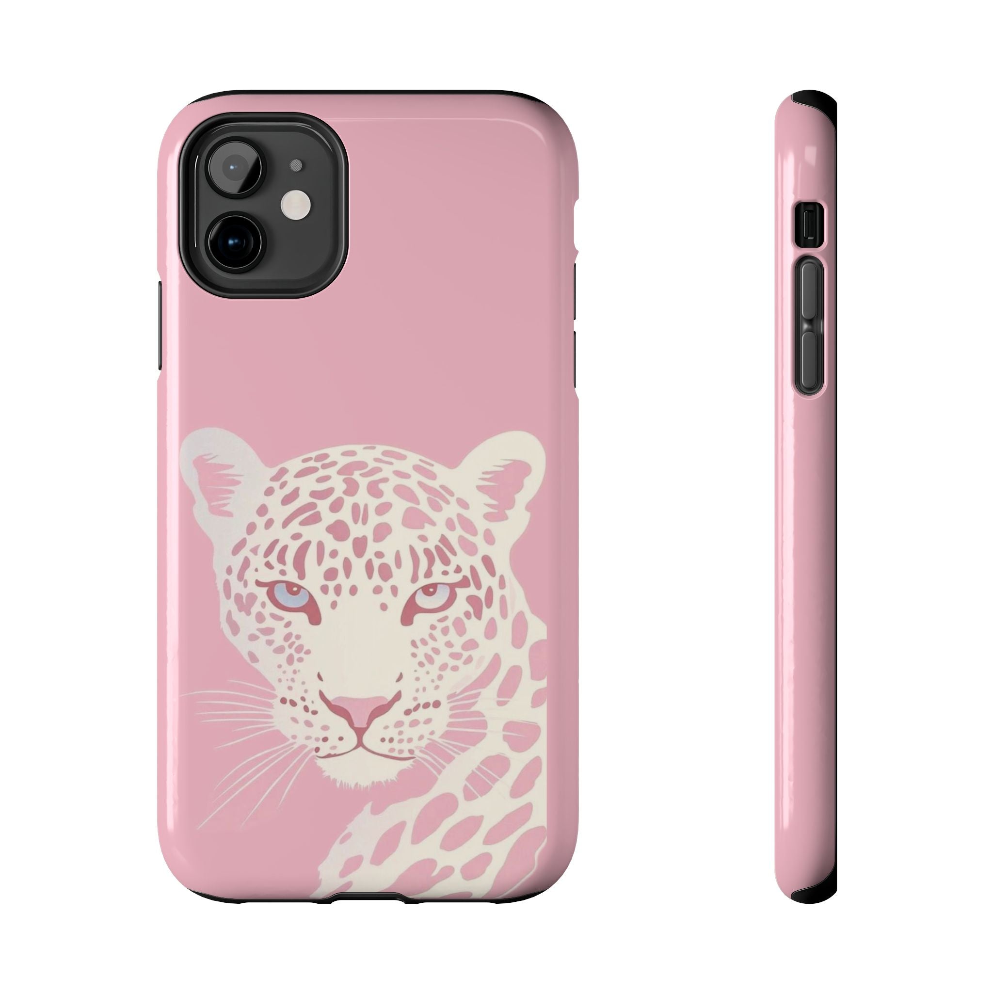 Tough Phone Case — Pink Leopard Face Protective Phone Cover