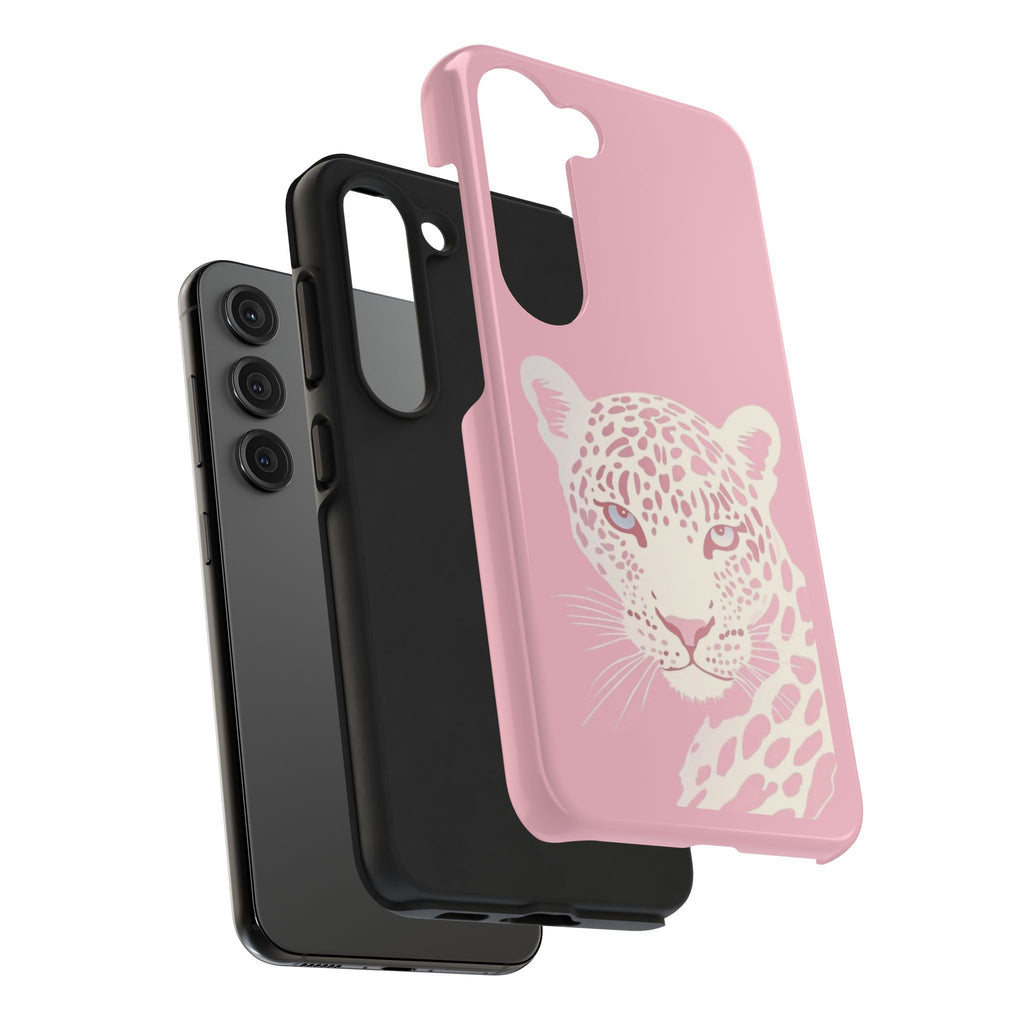 Tough Phone Case — Pink Leopard Face Protective Phone Cover