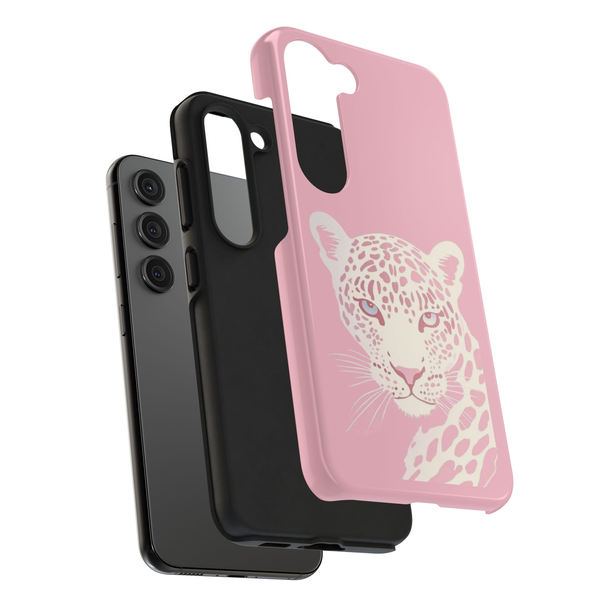 Tough Phone Case — Pink Leopard Face Protective Phone Cover