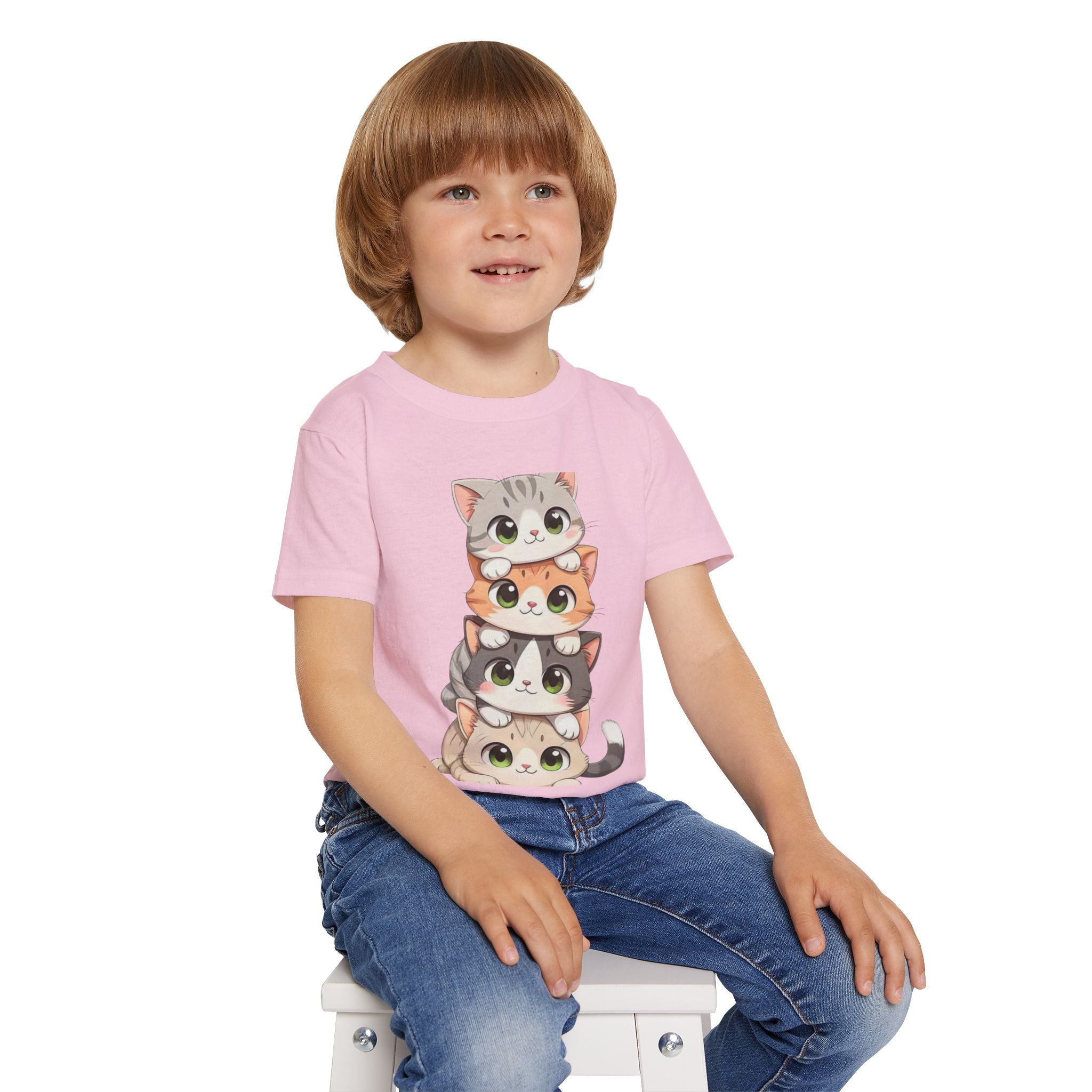 Stacked Cute Kittens Toddler T-shirt | Playful Cat Stack