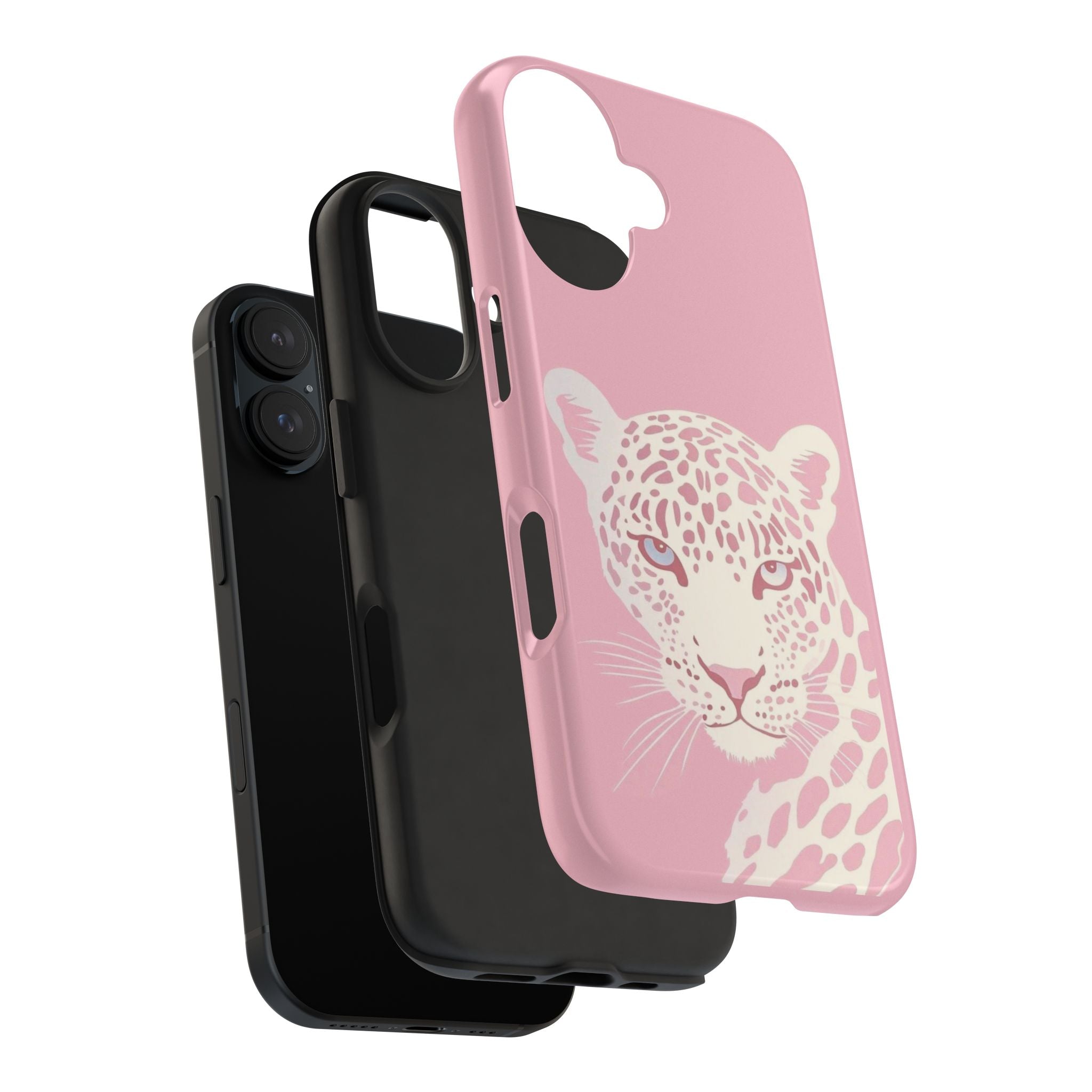 Tough Phone Case — Pink Leopard Face Protective Phone Cover