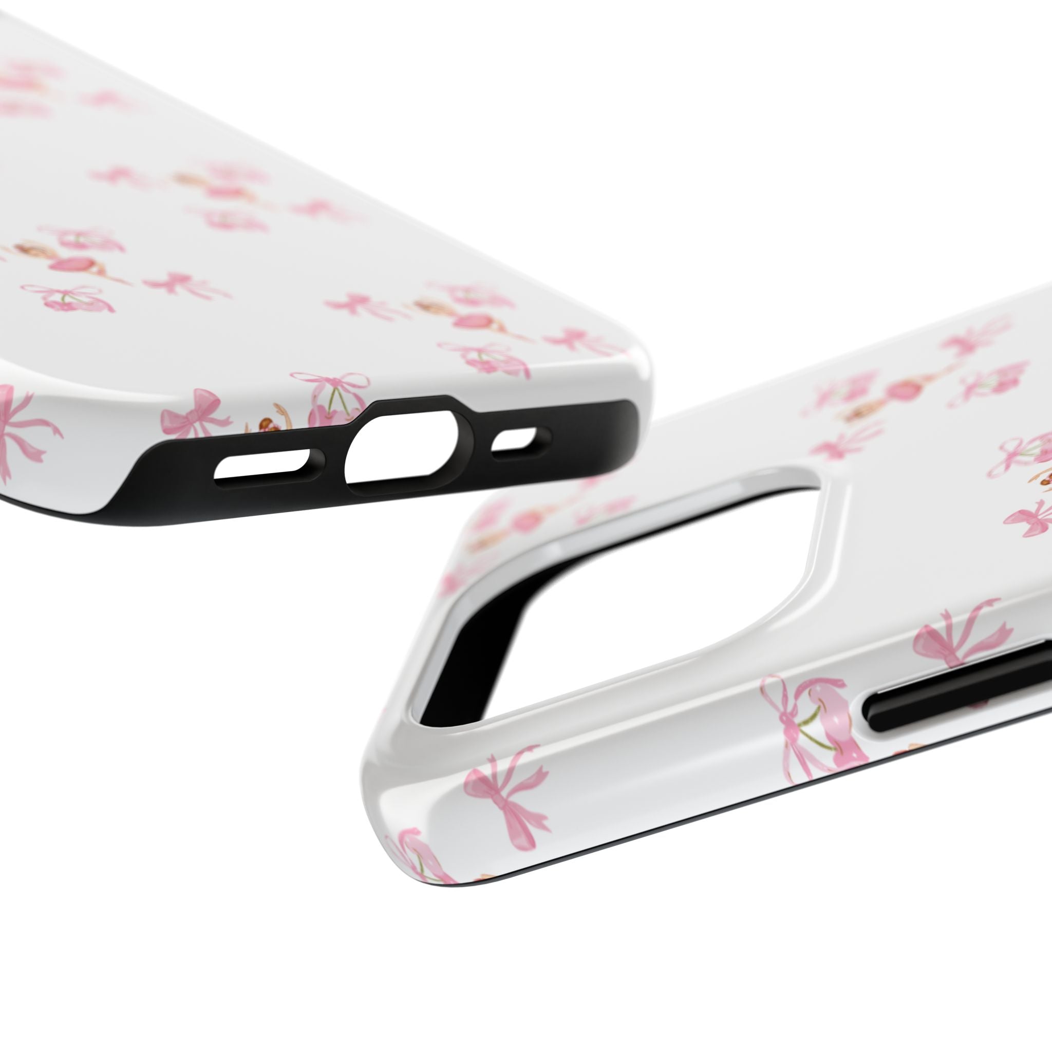 Pink Ballet Pattern Tough Phone Case — Cute Ballerina & Ribbon Design