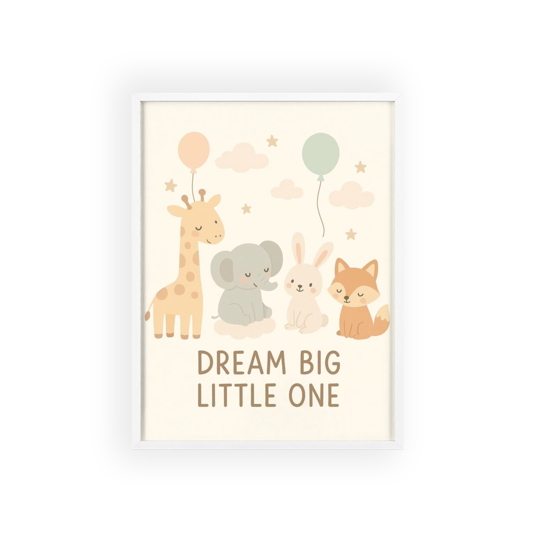 Dream Big Little One Nursery Poster — Woodland Animals Framed Wall Art