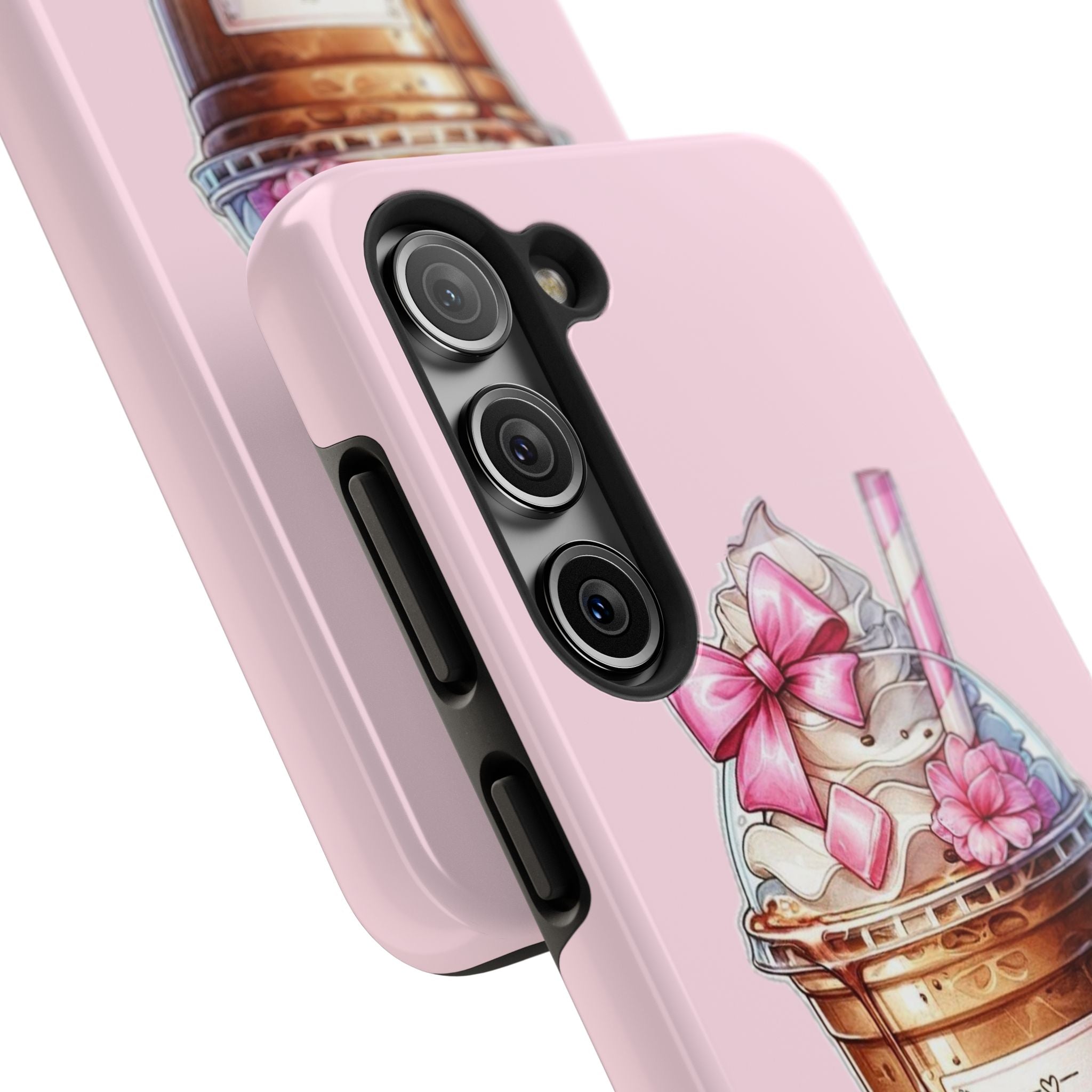 Cute Pink Coffee Phone Case — Kawaii Latte Tough Phone Case