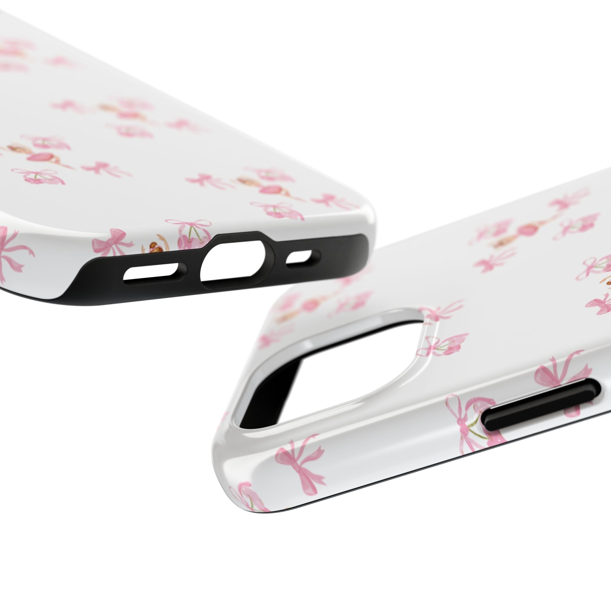 Pink Ballet Pattern Tough Phone Case — Cute Ballerina & Ribbon Design