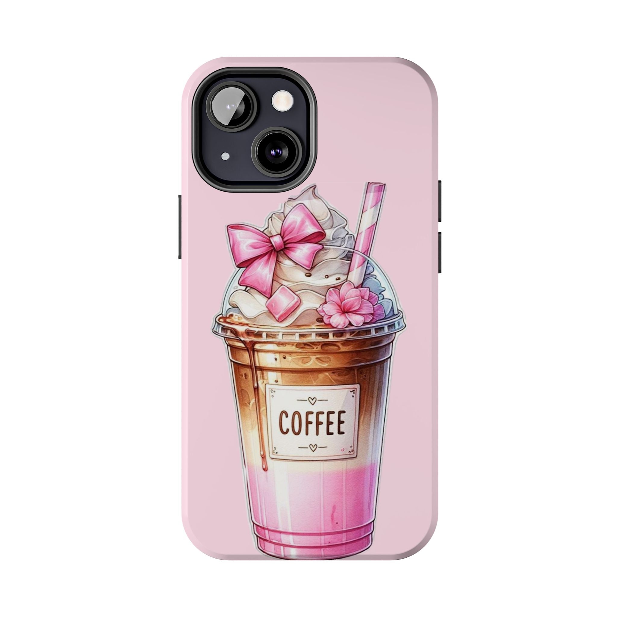Cute Pink Coffee Phone Case — Kawaii Latte Tough Phone Case