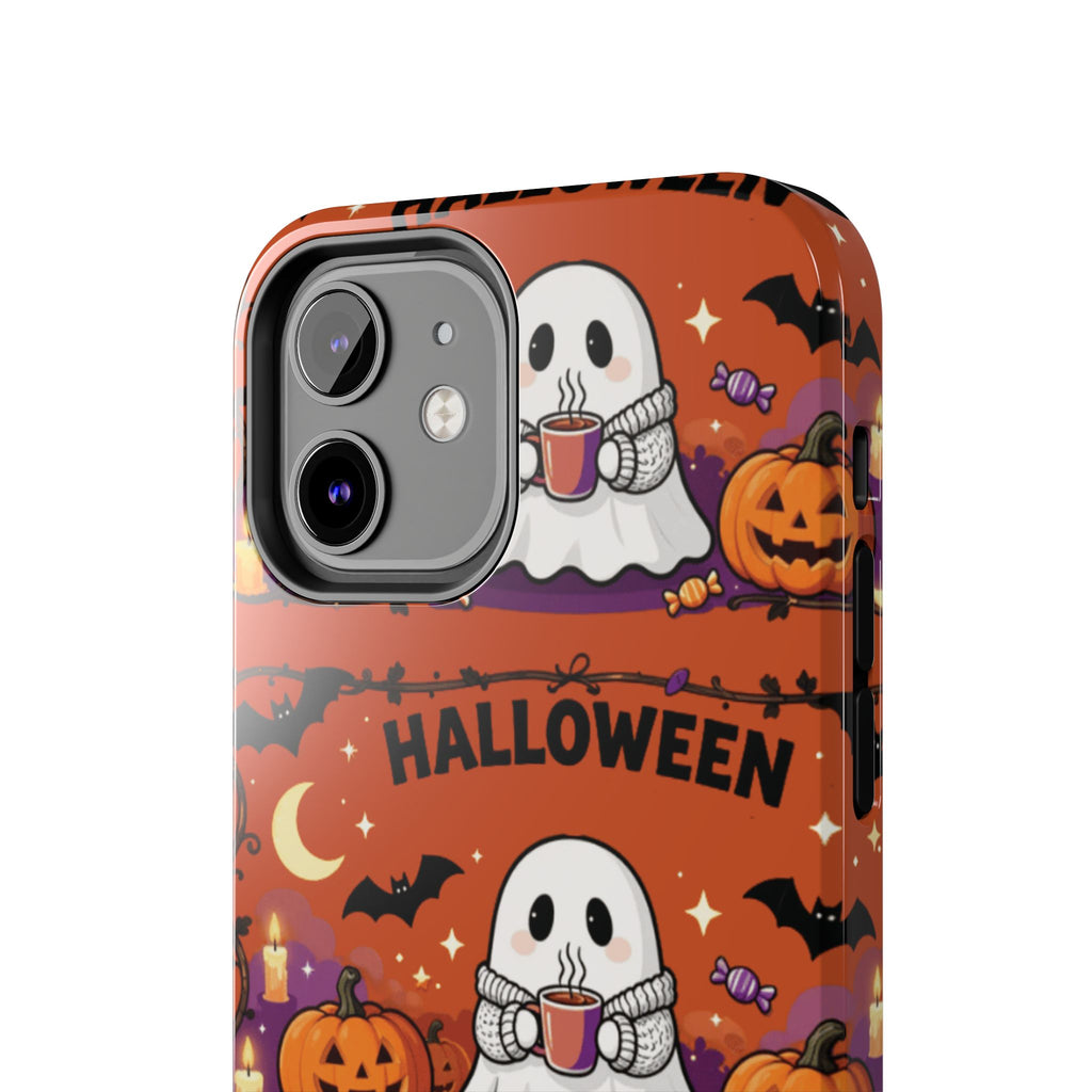 Halloween Ghost Pattern Tough Phone Case — Cute Pumpkin & Candy Halloween Phone Cover