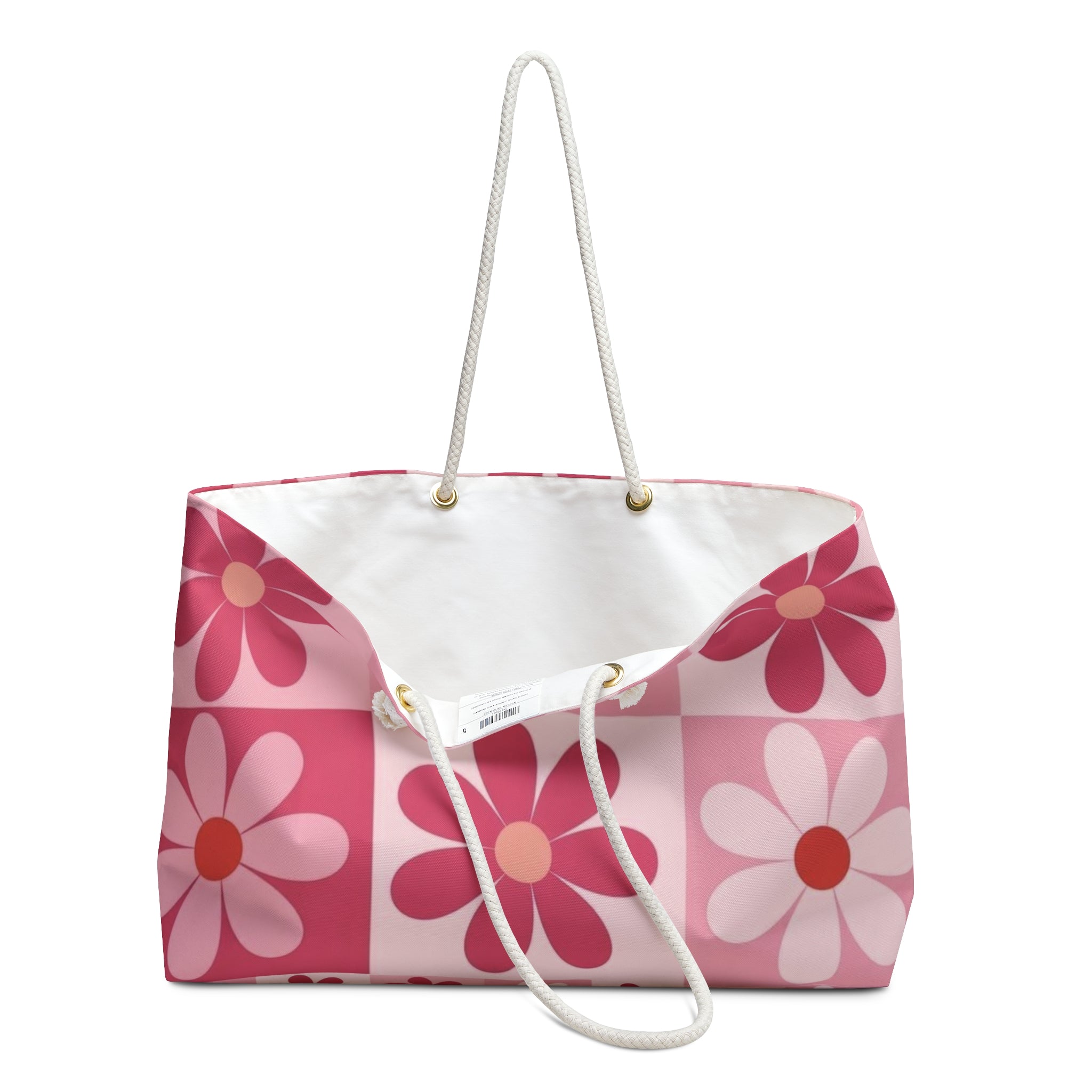 Pink Retro Daisy Weekender Bag