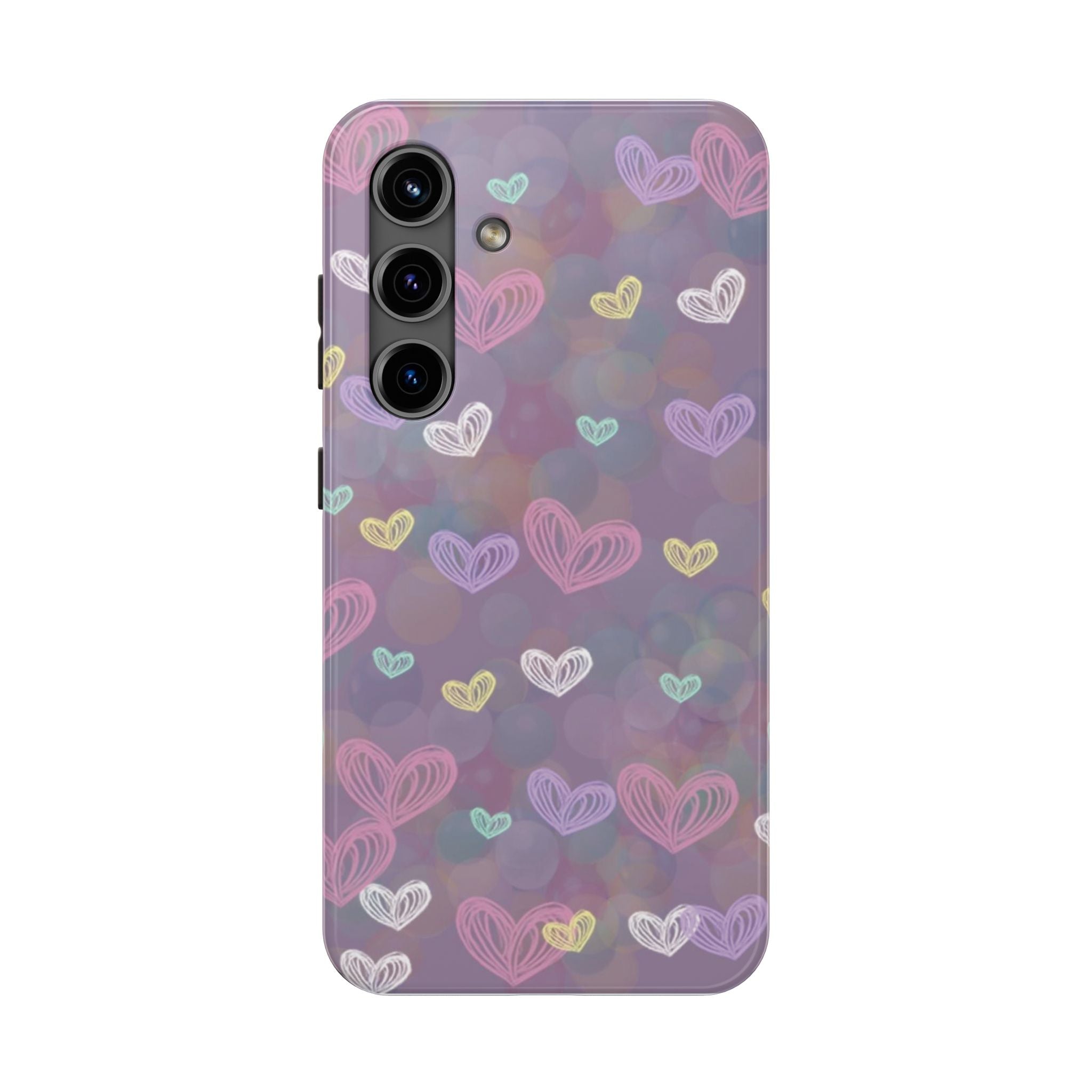 Tough Phone Case — Pastel Heart Pattern Protective Phone Cover
