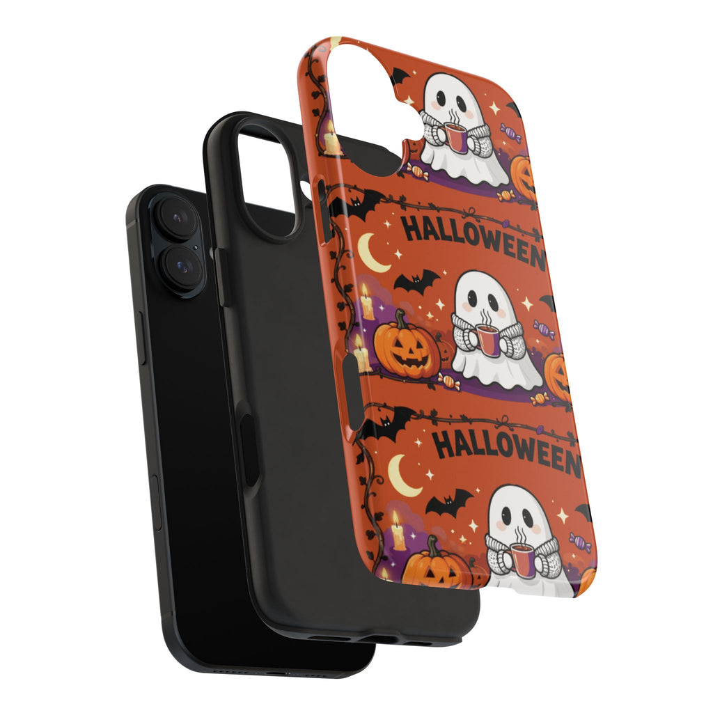 Halloween Ghost Pattern Tough Phone Case — Cute Pumpkin & Candy Halloween Phone Cover