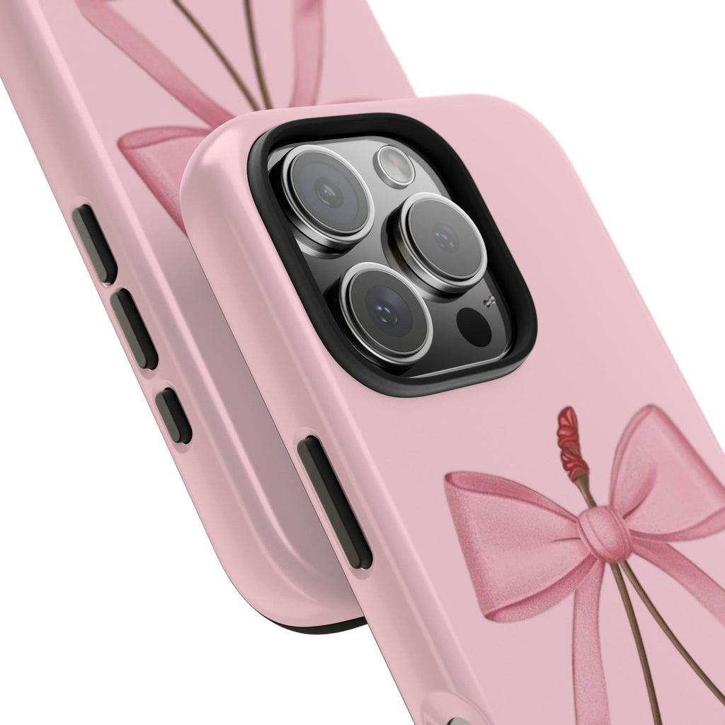 Pink Cherry Tough Phone Case — Cute Bow Cherry Protective Phone Cover