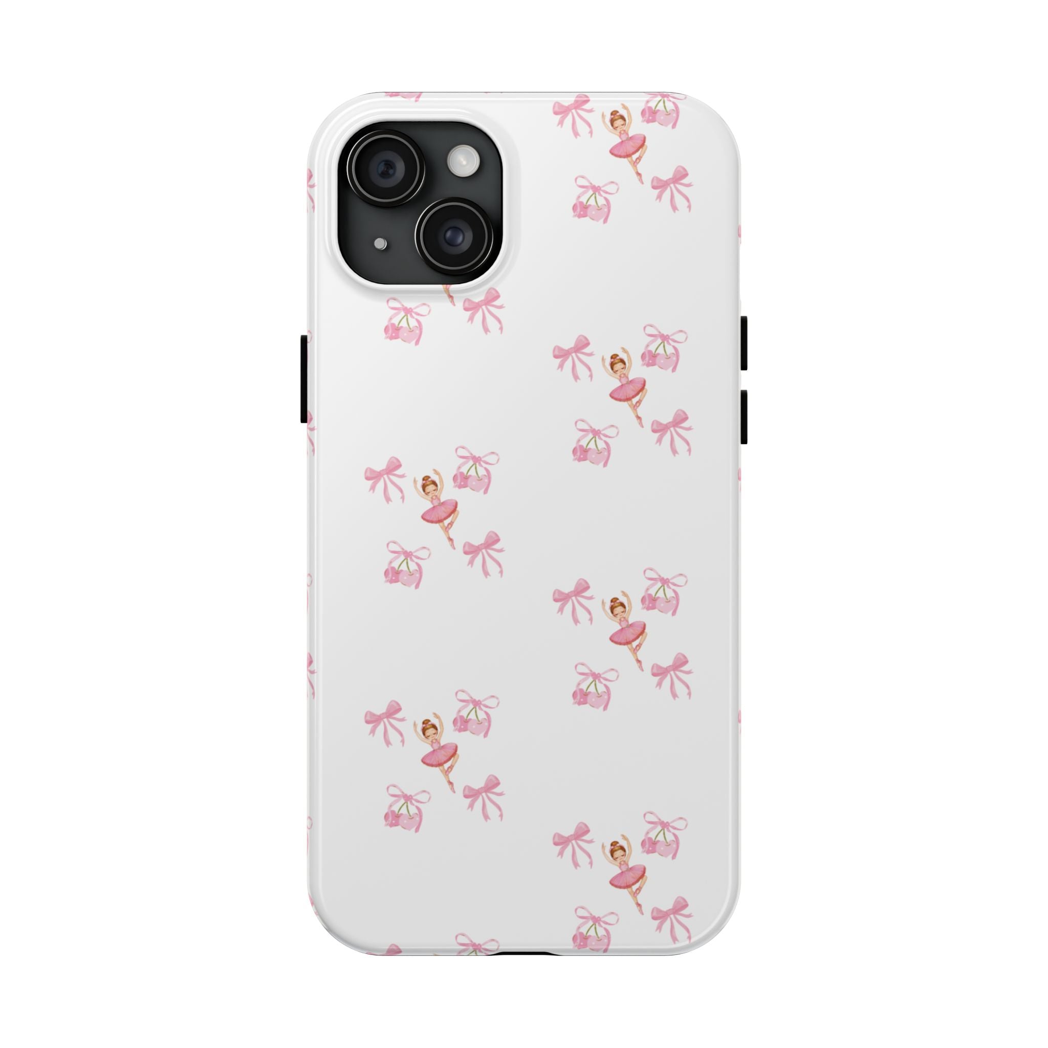 Pink Ballet Pattern Tough Phone Case — Cute Ballerina & Ribbon Design