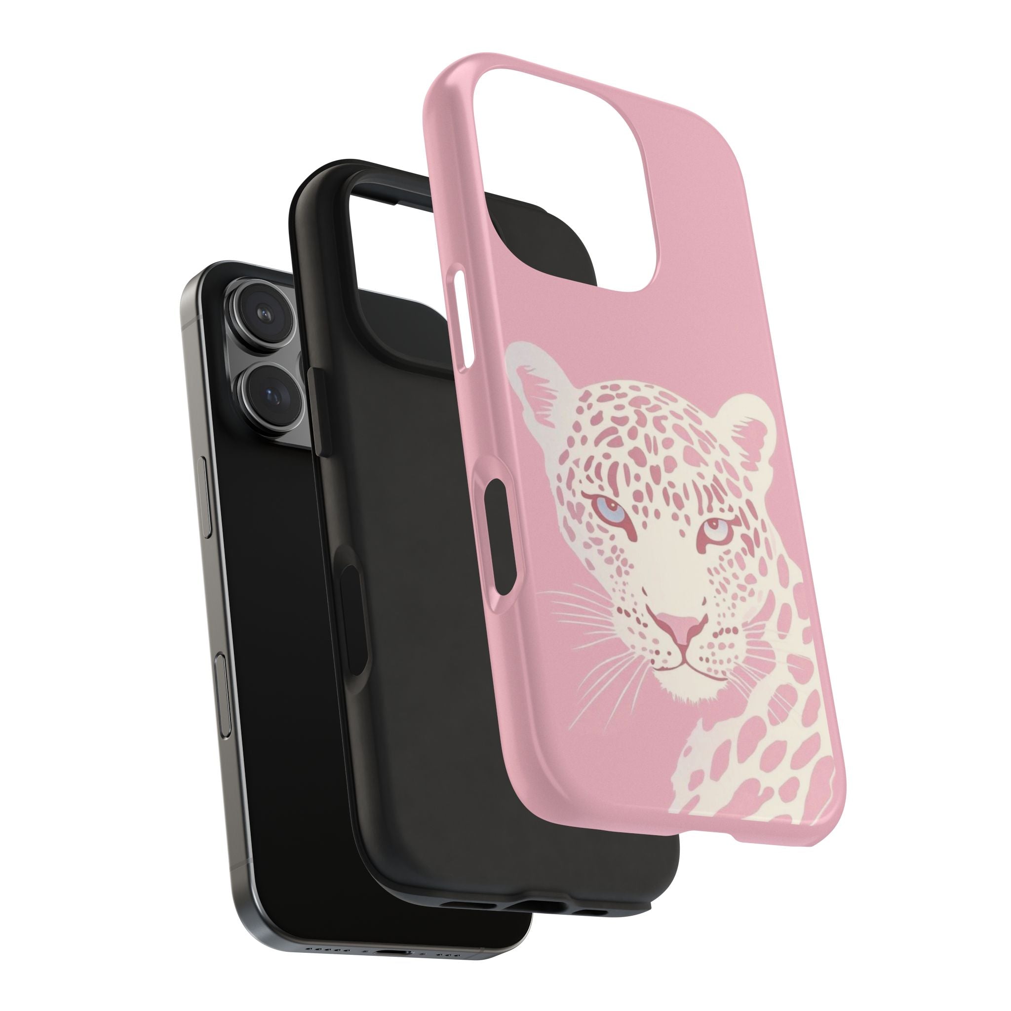 Tough Phone Case — Pink Leopard Face Protective Phone Cover