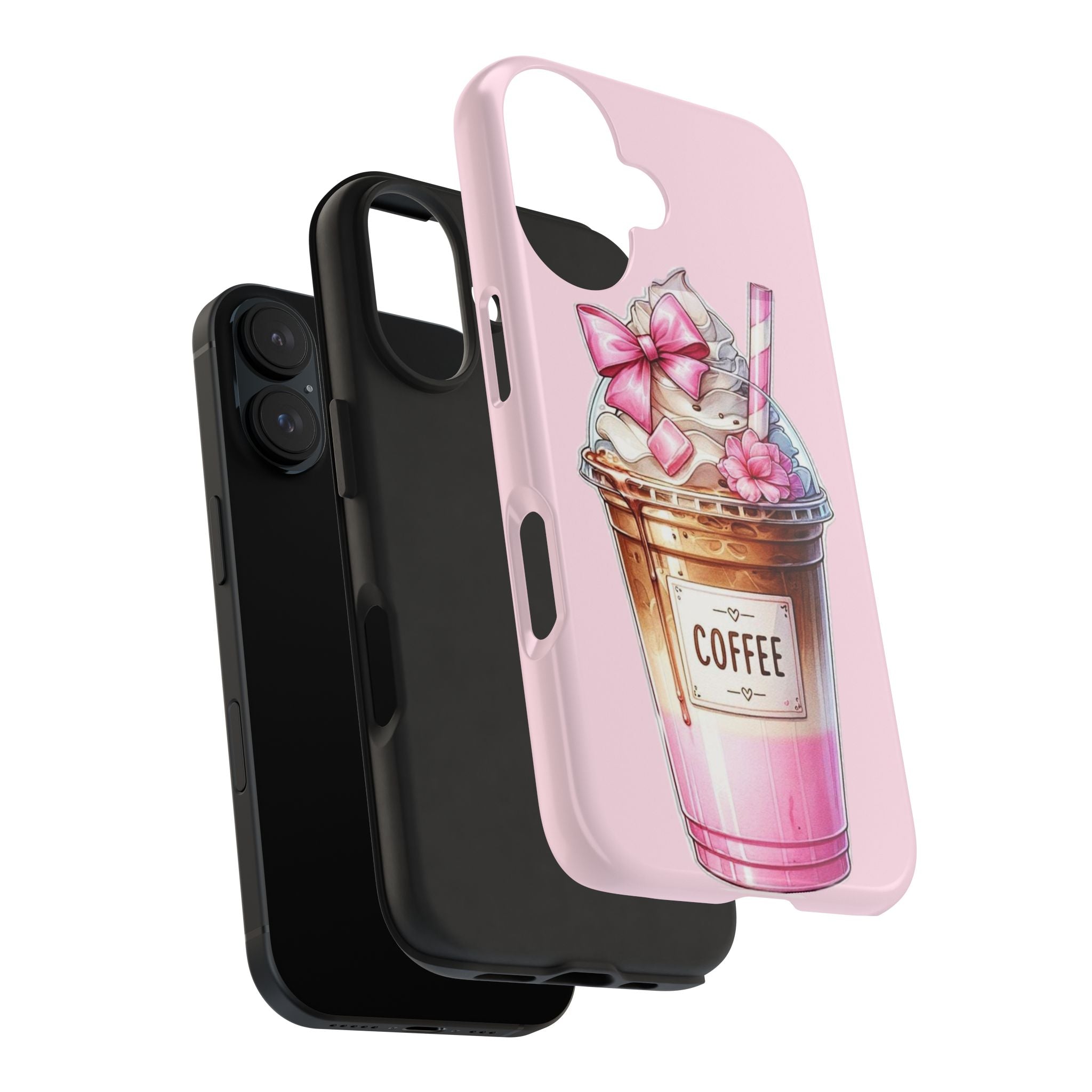Cute Pink Coffee Phone Case — Kawaii Latte Tough Phone Case