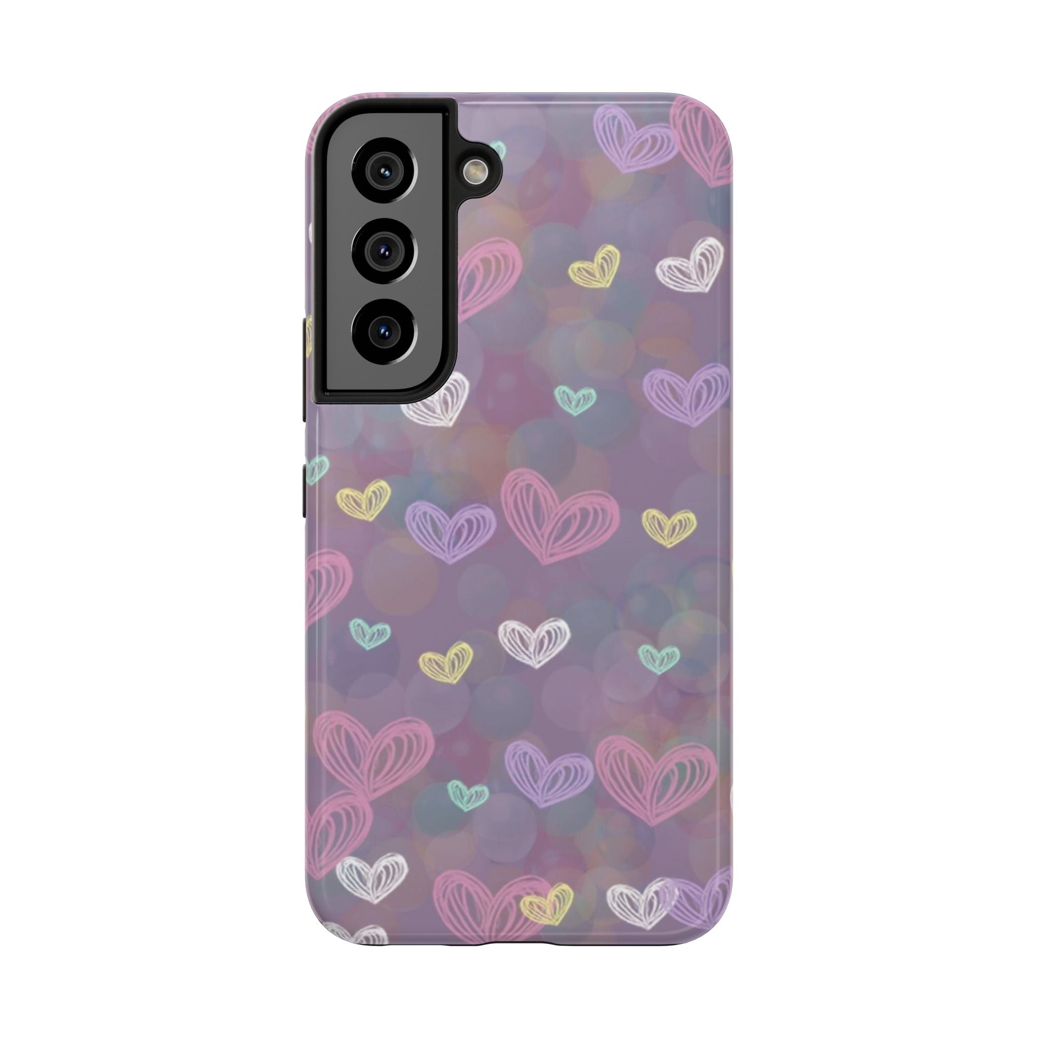 Tough Phone Case — Pastel Heart Pattern Protective Phone Cover