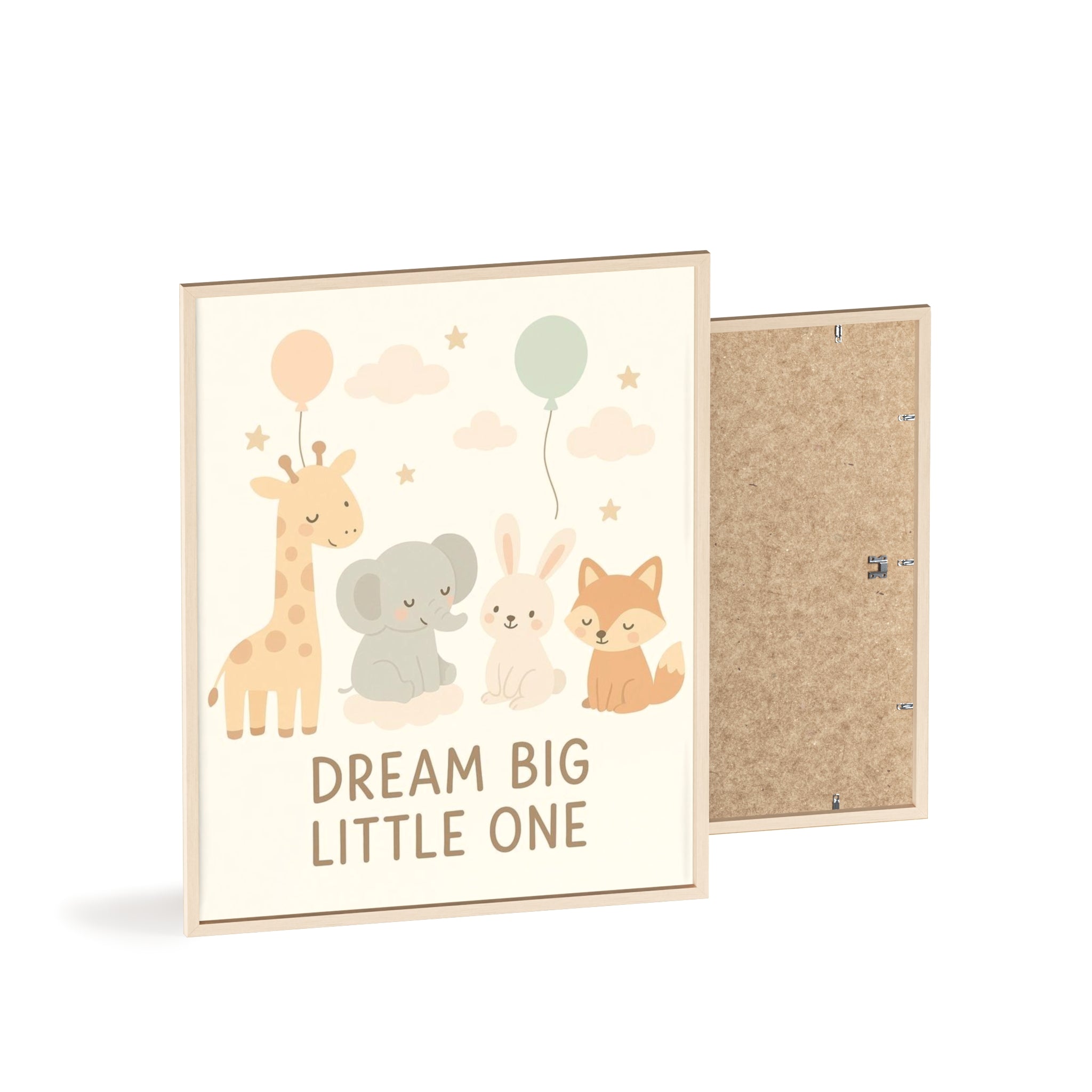 Dream Big Little One Nursery Poster — Woodland Animals Framed Wall Art