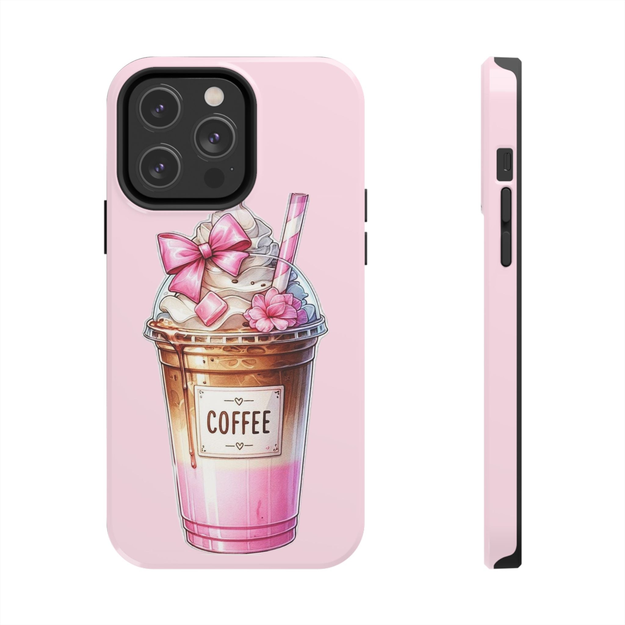 Cute Pink Coffee Phone Case — Kawaii Latte Tough Phone Case