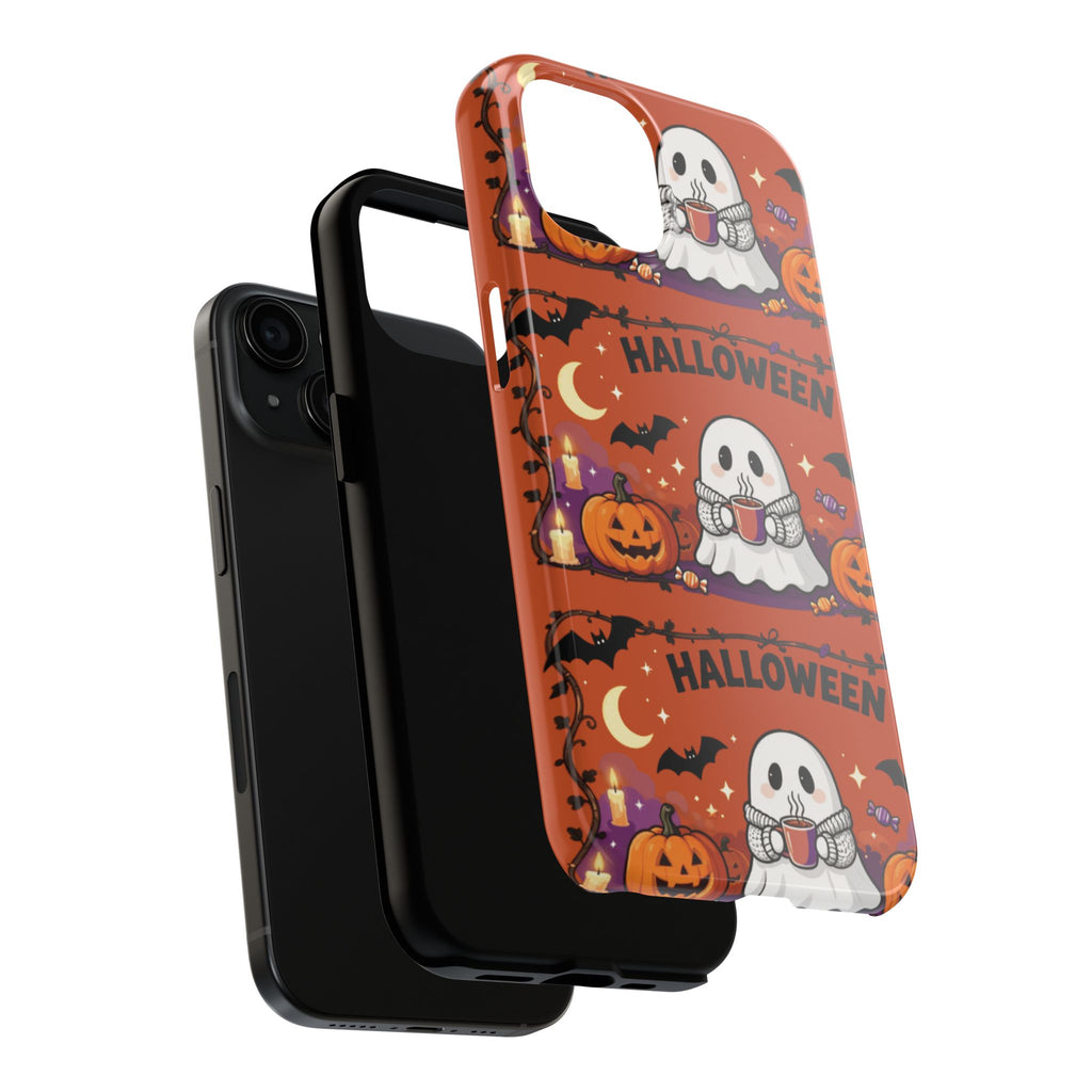 Halloween Ghost Pattern Tough Phone Case — Cute Pumpkin & Candy Halloween Phone Cover