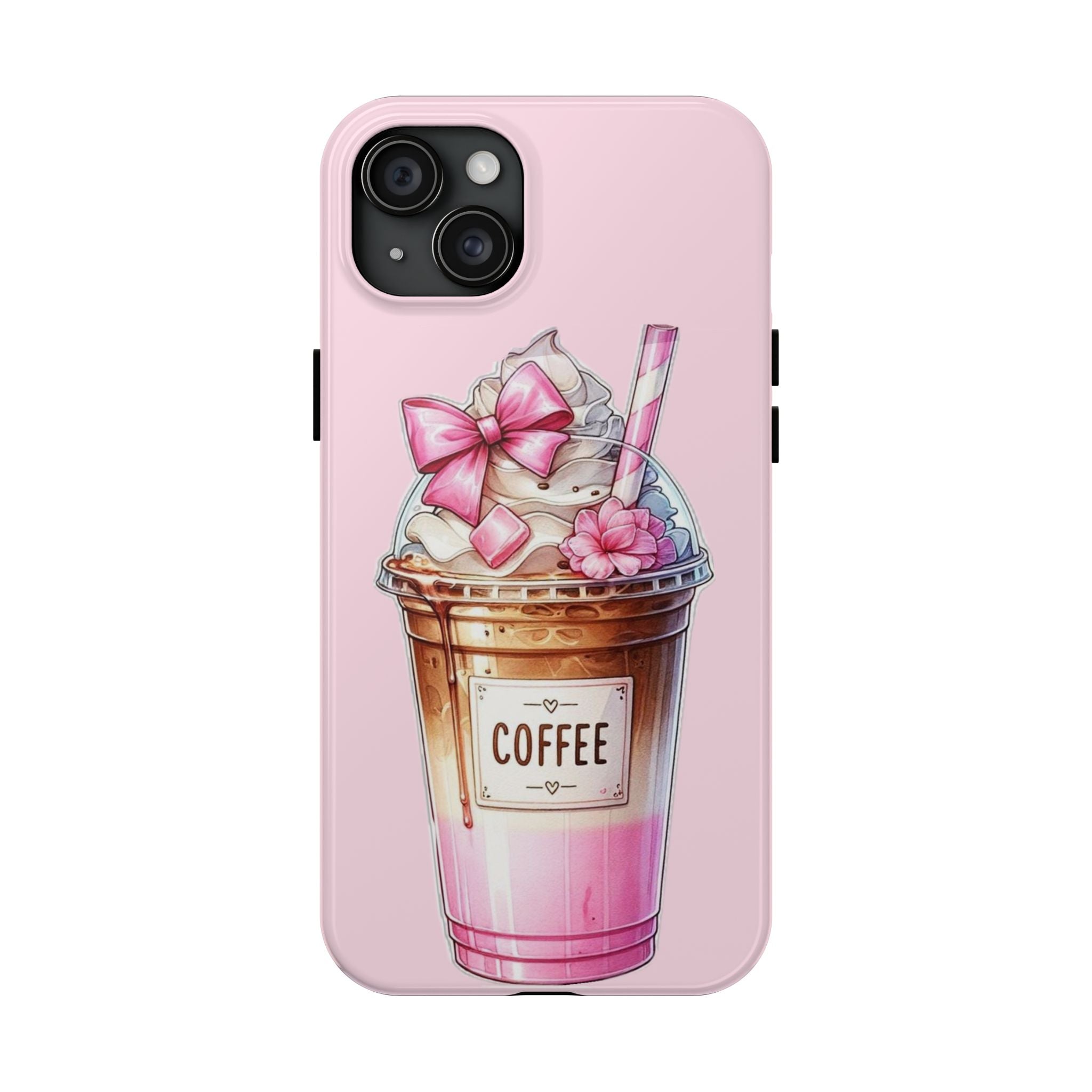 Cute Pink Coffee Phone Case — Kawaii Latte Tough Phone Case