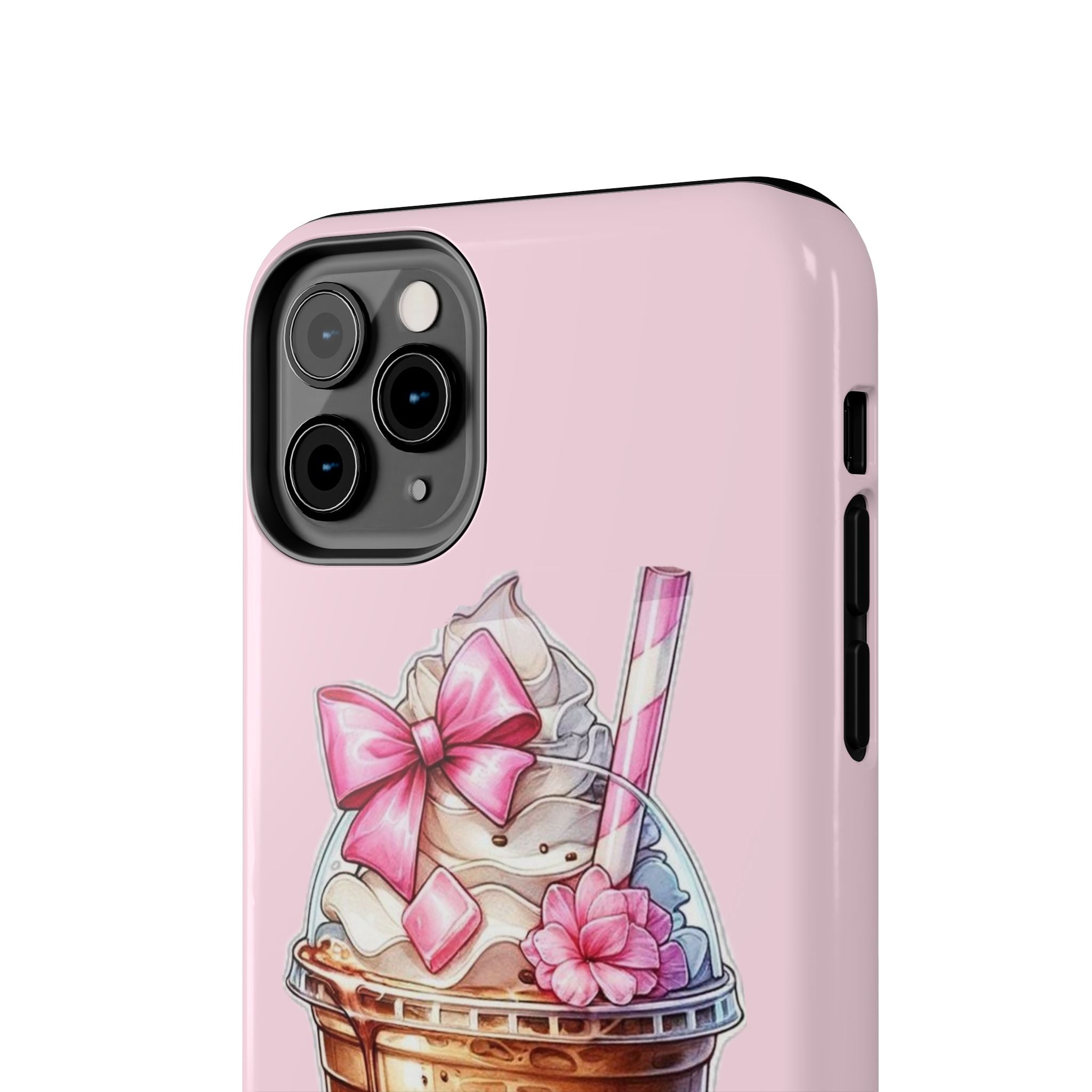 Cute Pink Coffee Phone Case — Kawaii Latte Tough Phone Case