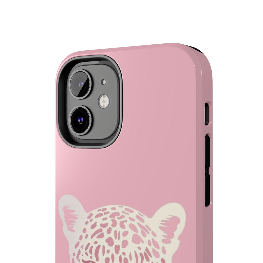 Tough Phone Case — Pink Leopard Face Protective Phone Cover