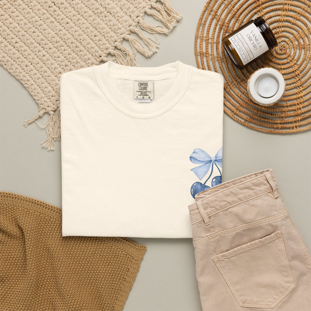 Blue Watercolor Cherries T-Shirt