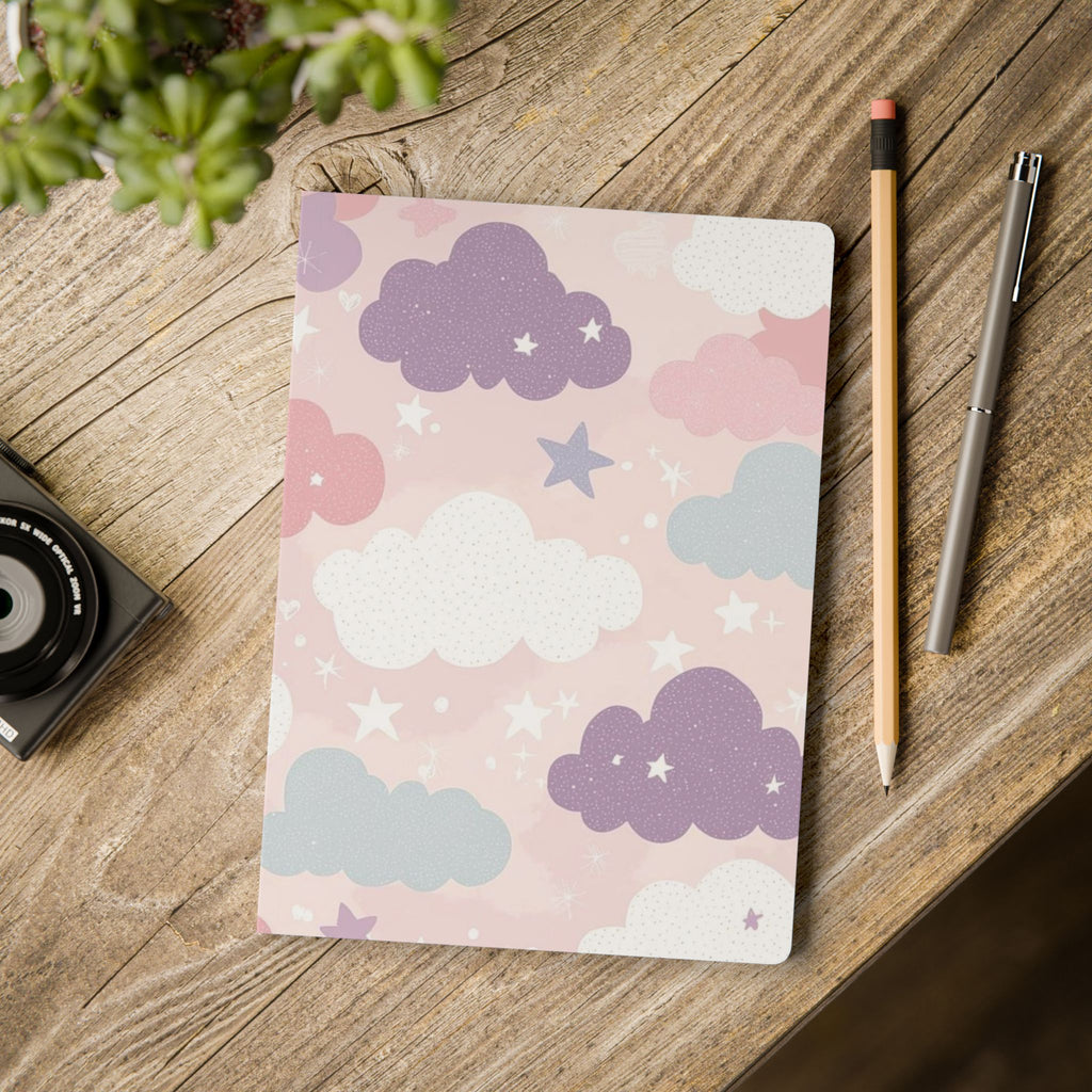 Pastel Cloud Pattern Softcover Journal | Stars & Clouds Notebook